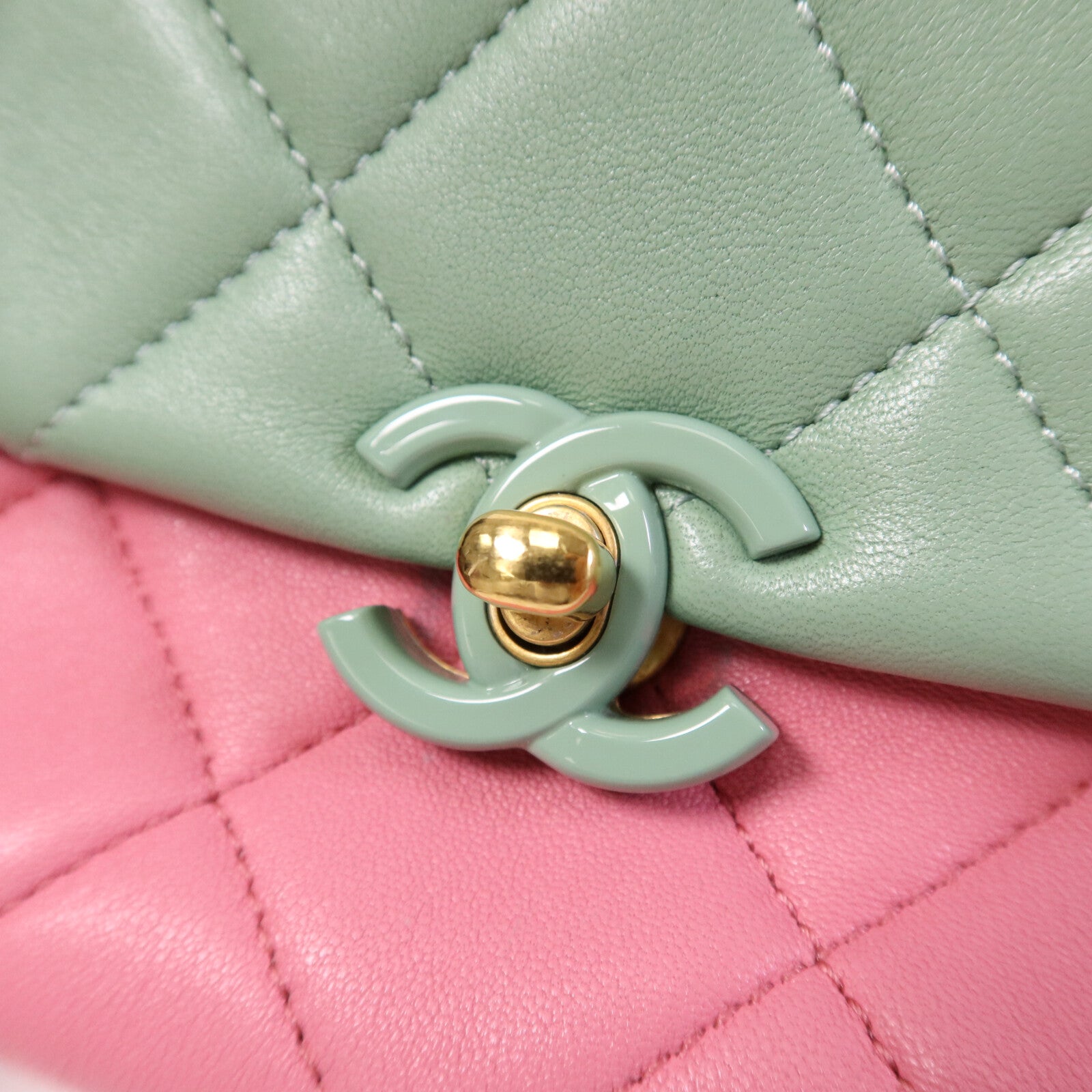 CHANEL 羊皮皮革Colourblock Mini Bag肩背袋