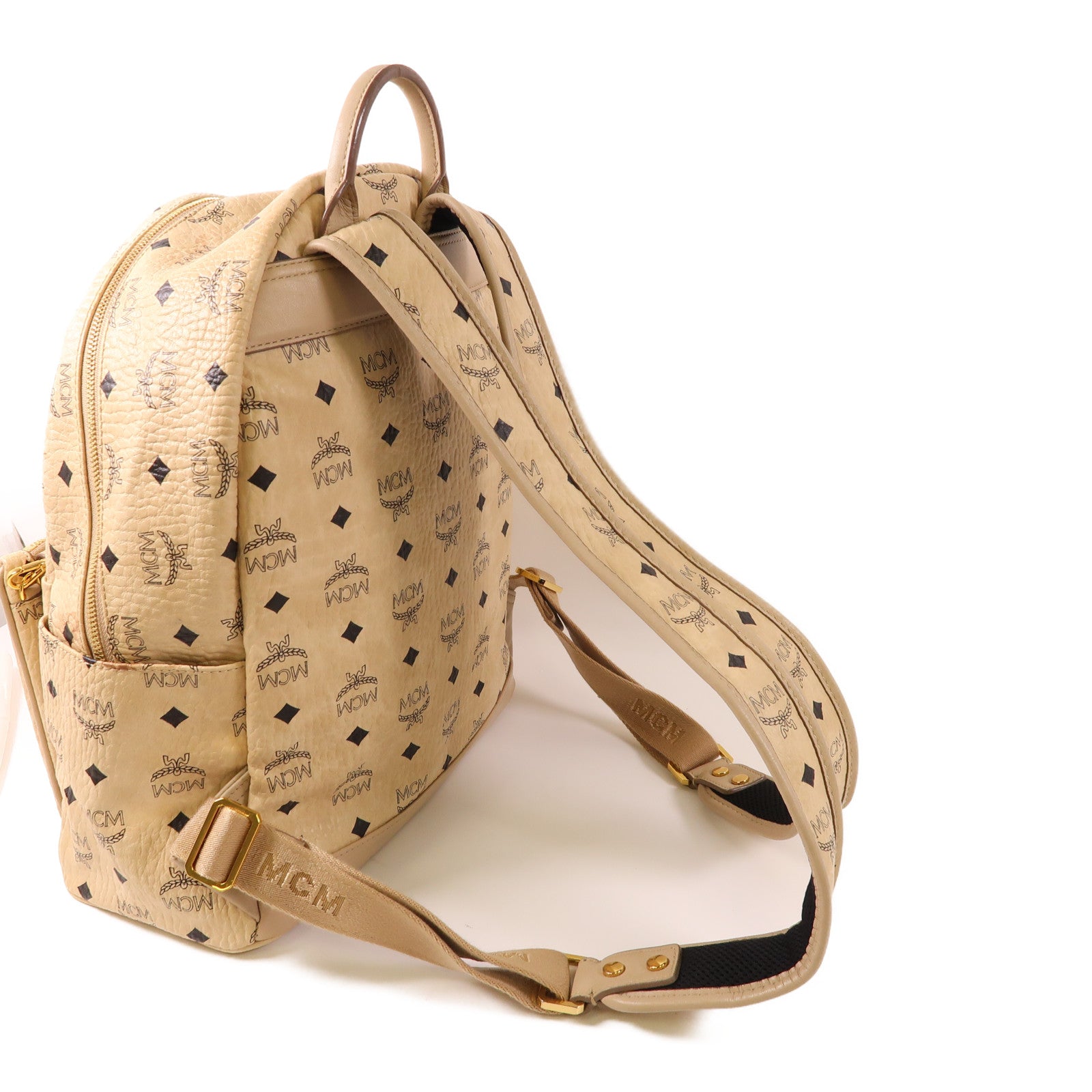 MCM 塗層帆布Backpack銀扣背包
