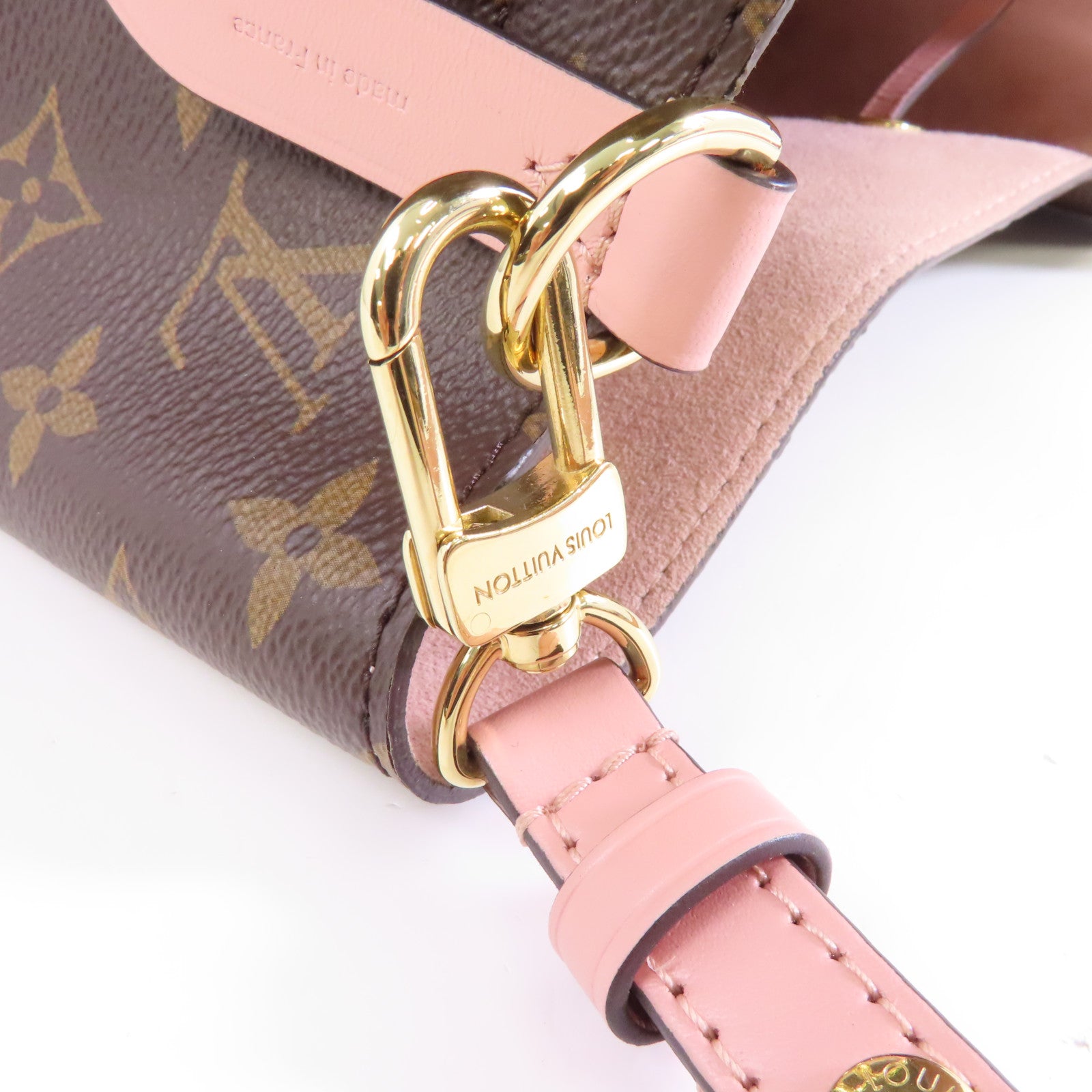 LOUIS VUITTON Monogram Neo Noe金扣手挽肩背兩用袋棕色/粉紅色