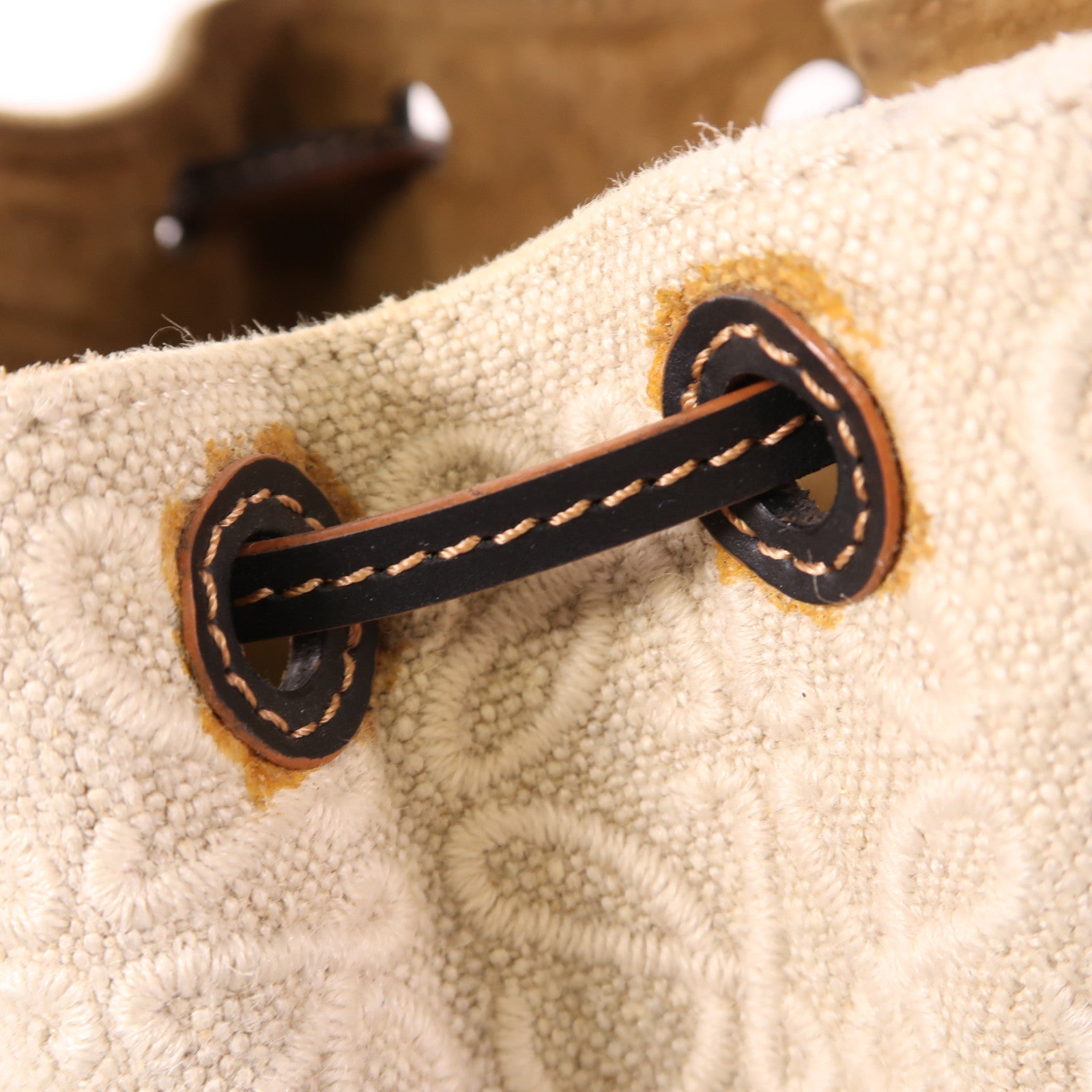 LOEWE SHW Balloon Anagram 2 Way Bag Canvas/Calfskin Leather Beige/Black/Brown