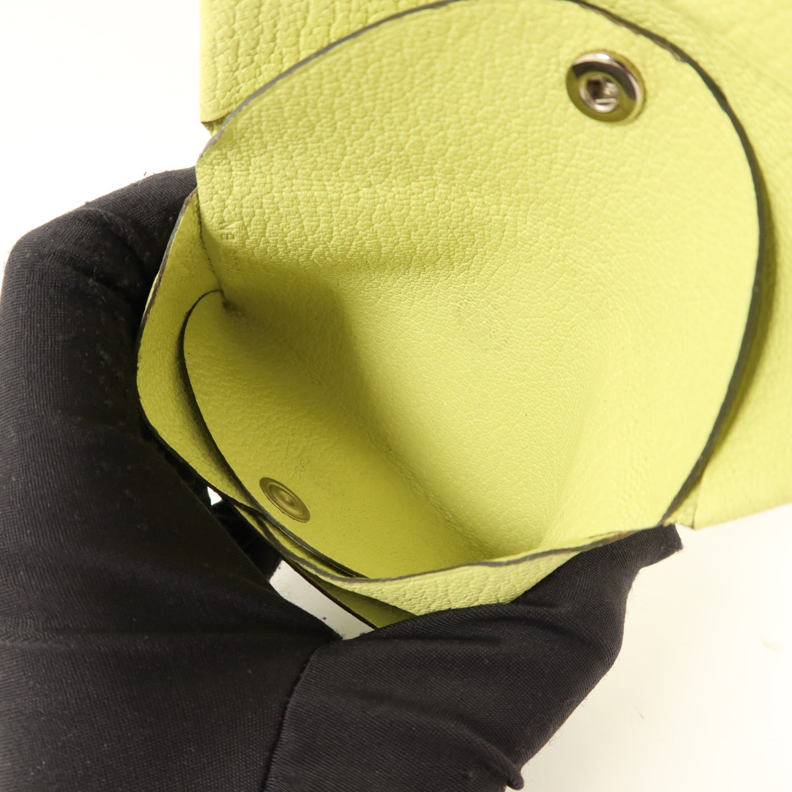 HERMES Chevre皮革Calvi Duo Card Holder卡片套Jaune Bourgeon