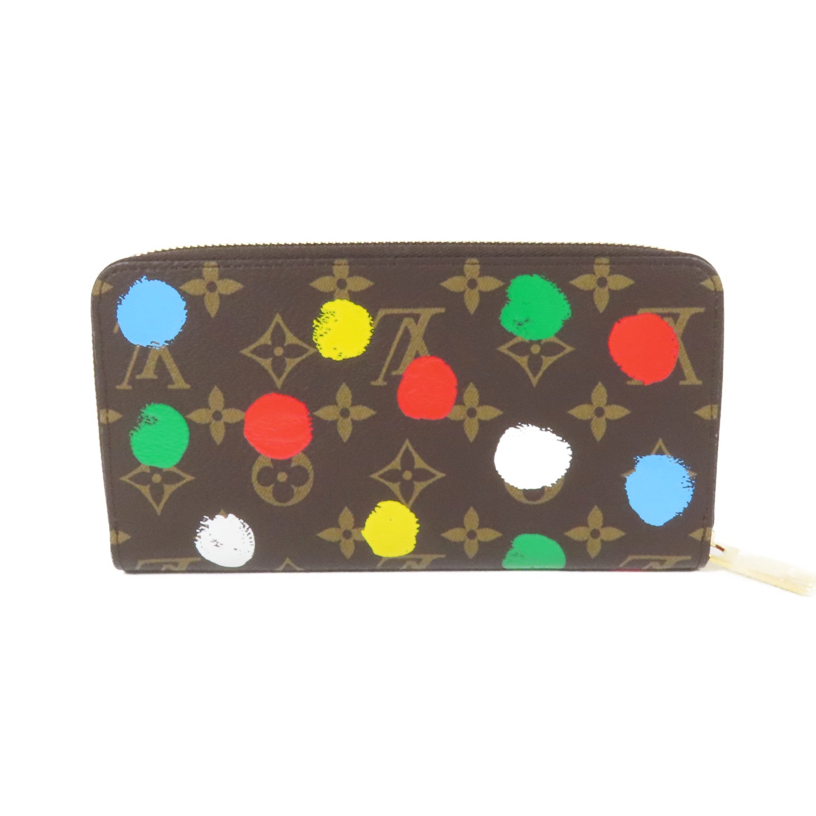 LOUIS VUITTON Monogram Painted Dots LV x Yayoi Kusama Zippy Long Wallet金扣長錢包