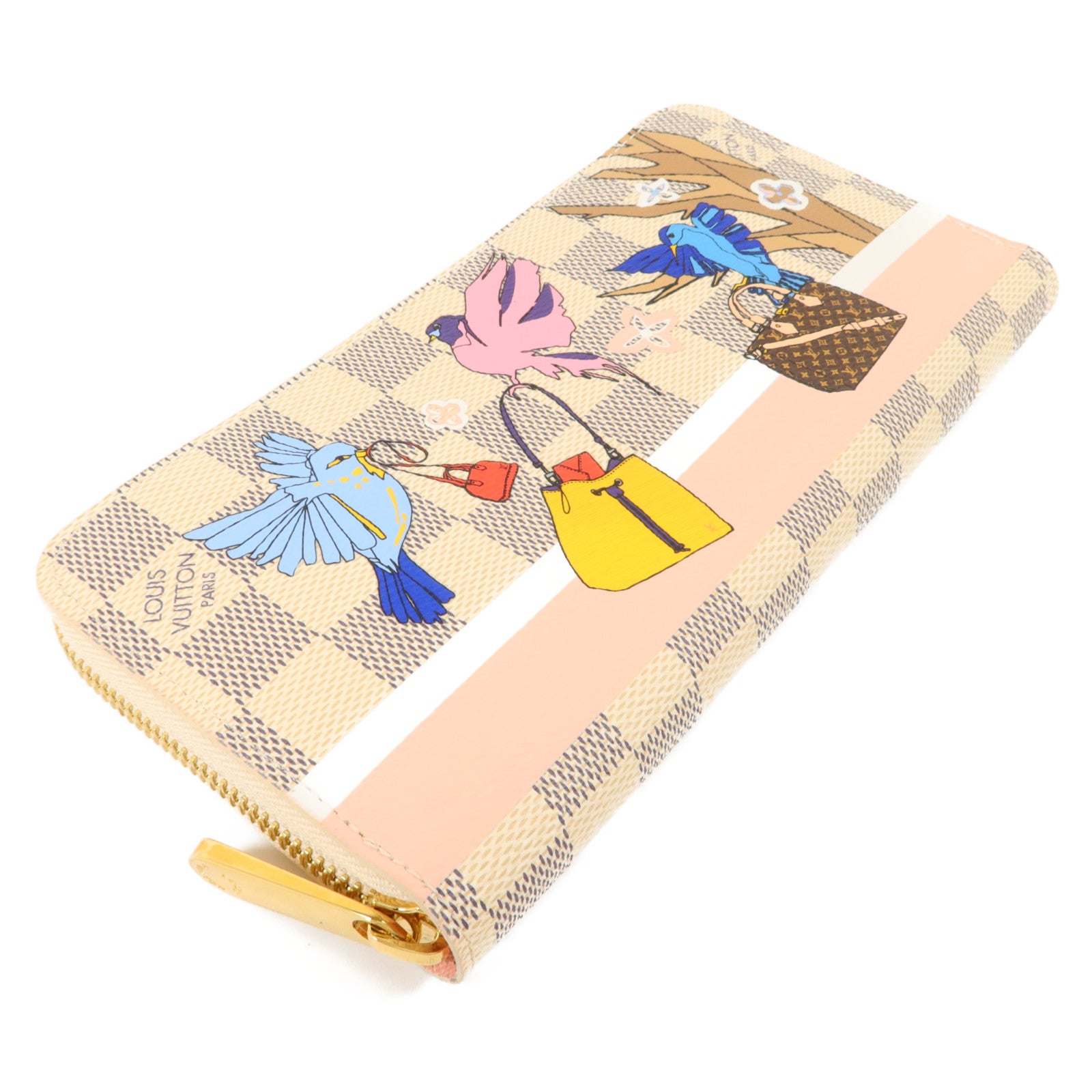 LOUIS VUITTON Damier Azur Playful Birds Zippy Wallet長錢包