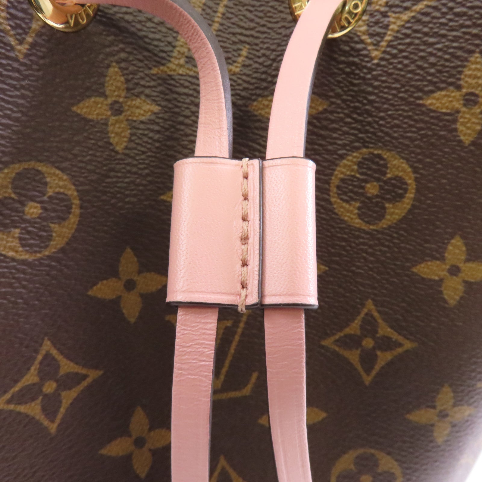 LOUIS VUITTON Monogram Neo Noe金扣手挽肩背兩用袋棕色/粉紅色