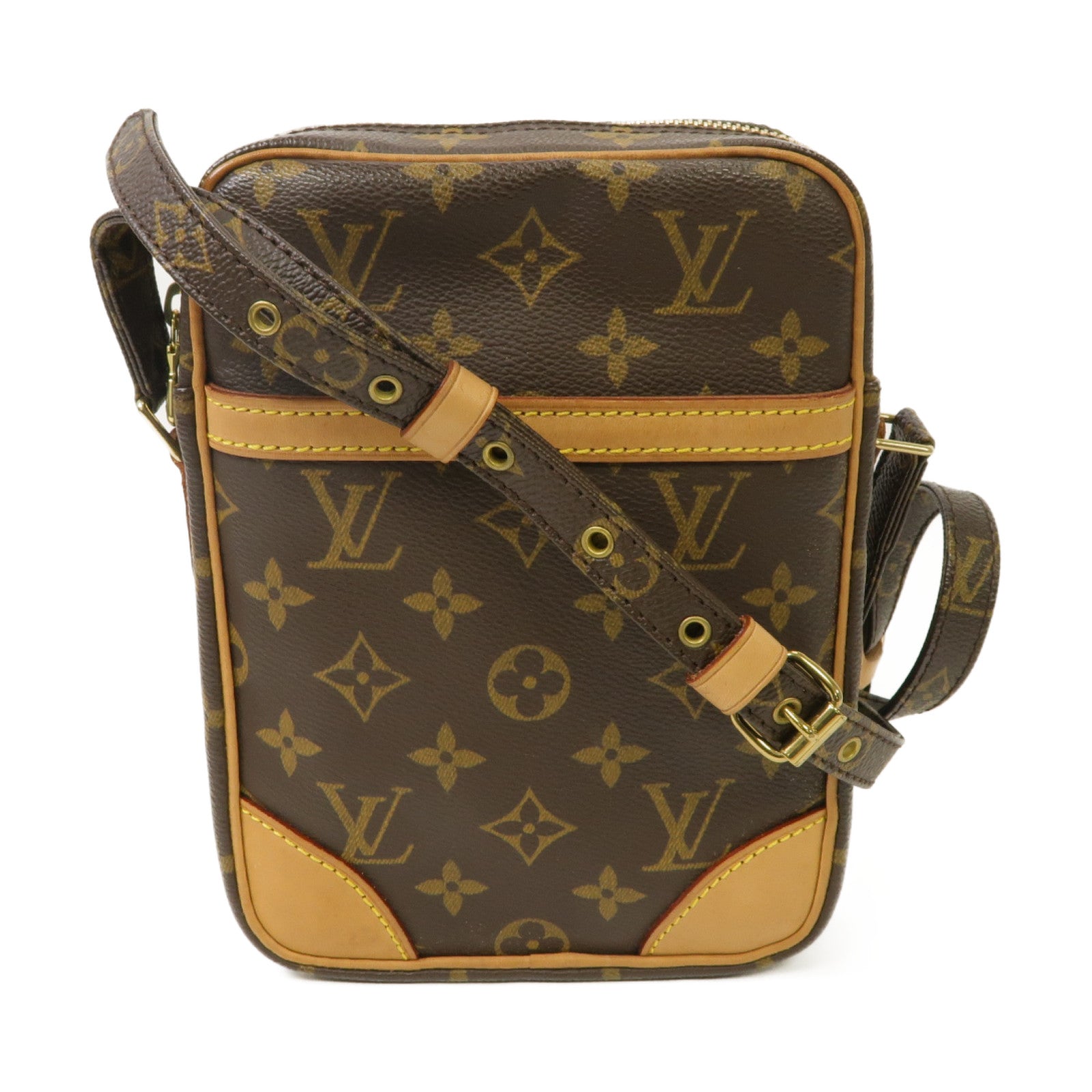 LOUIS VUITTON 【激減優惠】Monogram Danube金扣肩背袋棕色