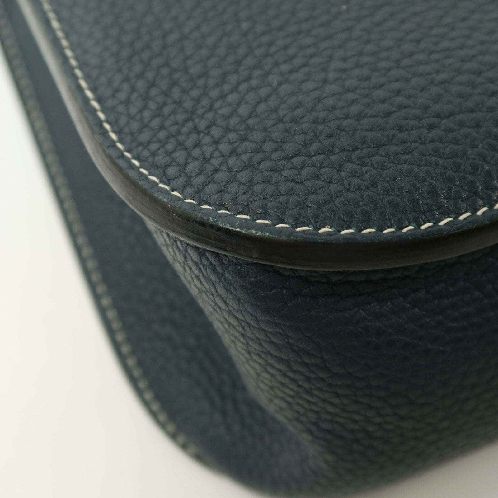 HERMES Clemence皮革Halzan 31金扣手挽肩背兩用袋Vert Cypres