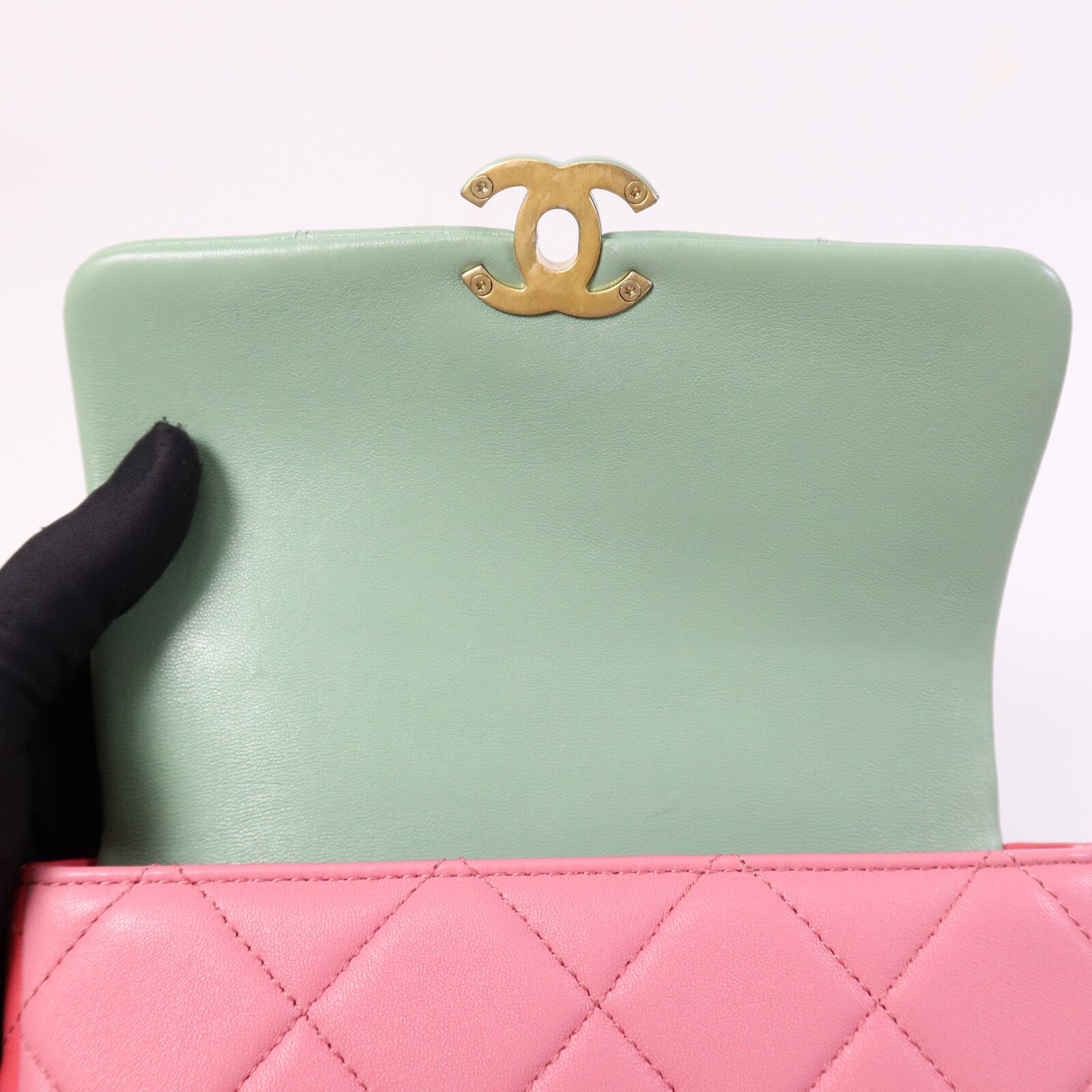 CHANEL 羊皮皮革Colourblock Mini Bag肩背袋