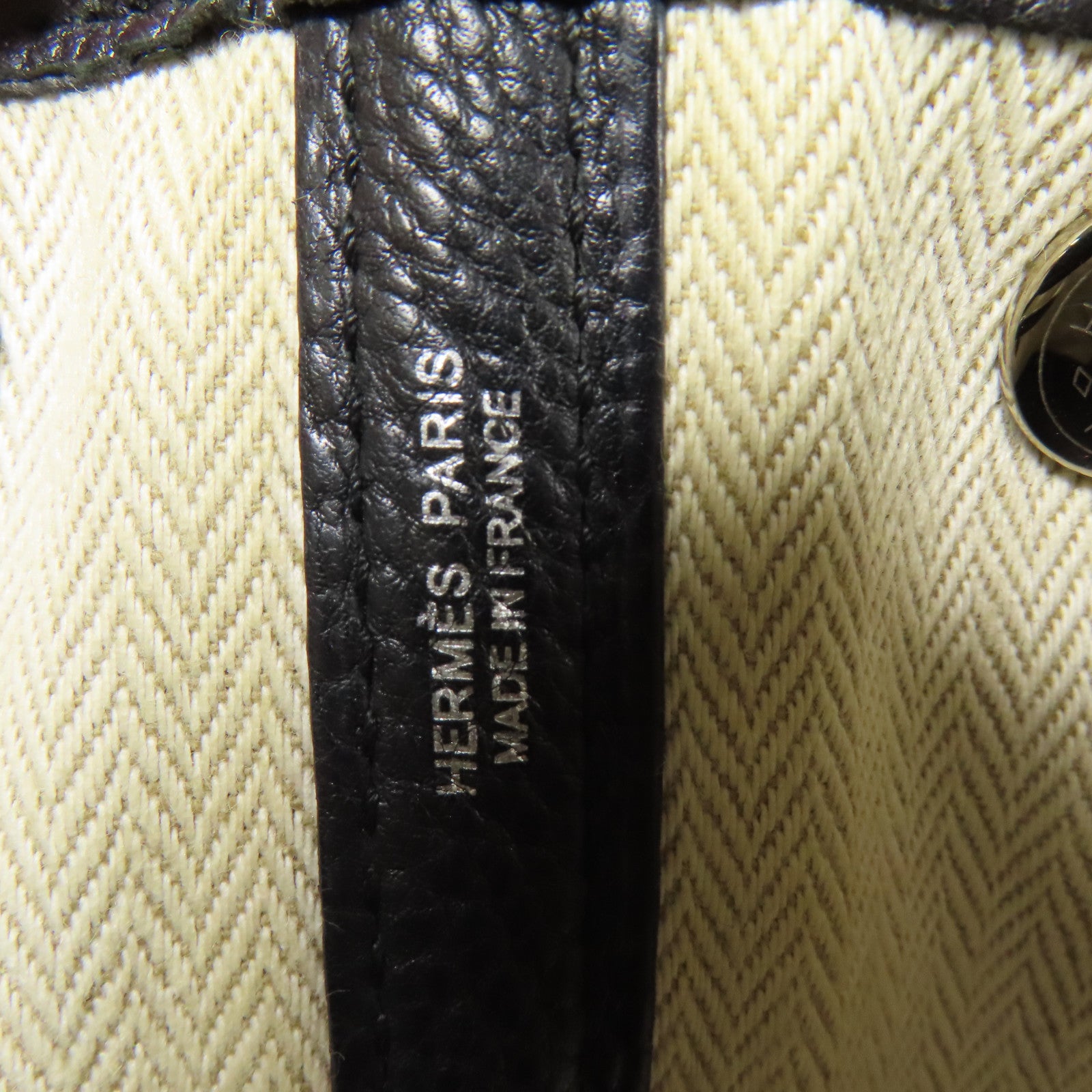 HERMES Negonda皮革Garden Party TPM銀扣手挽袋Black