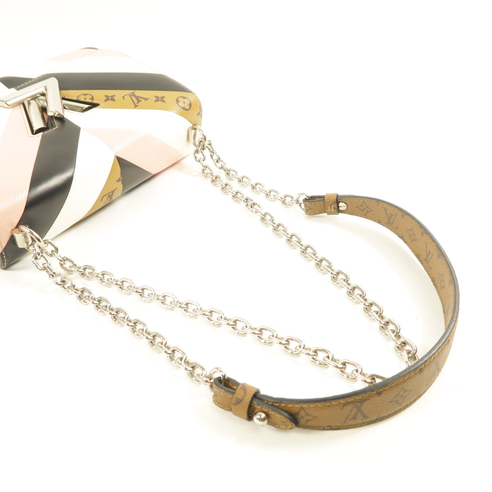 LOUIS VUITTON Monogram/Epi Twist MM金扣鏈帶肩背袋