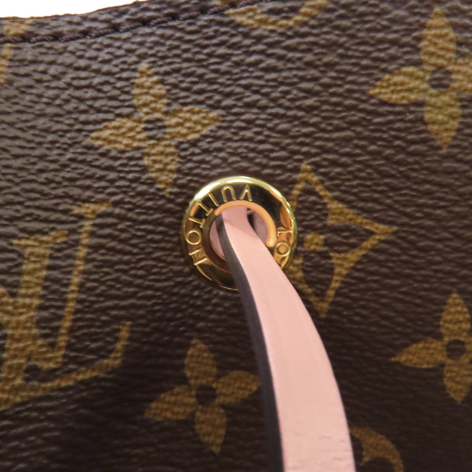 LOUIS VUITTON Monogram Neo Noe金扣手挽肩背兩用袋棕色/粉紅色