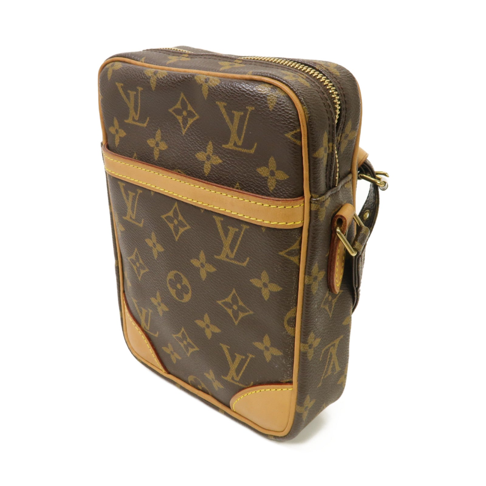 LOUIS VUITTON 【激減優惠】Monogram Danube金扣肩背袋棕色