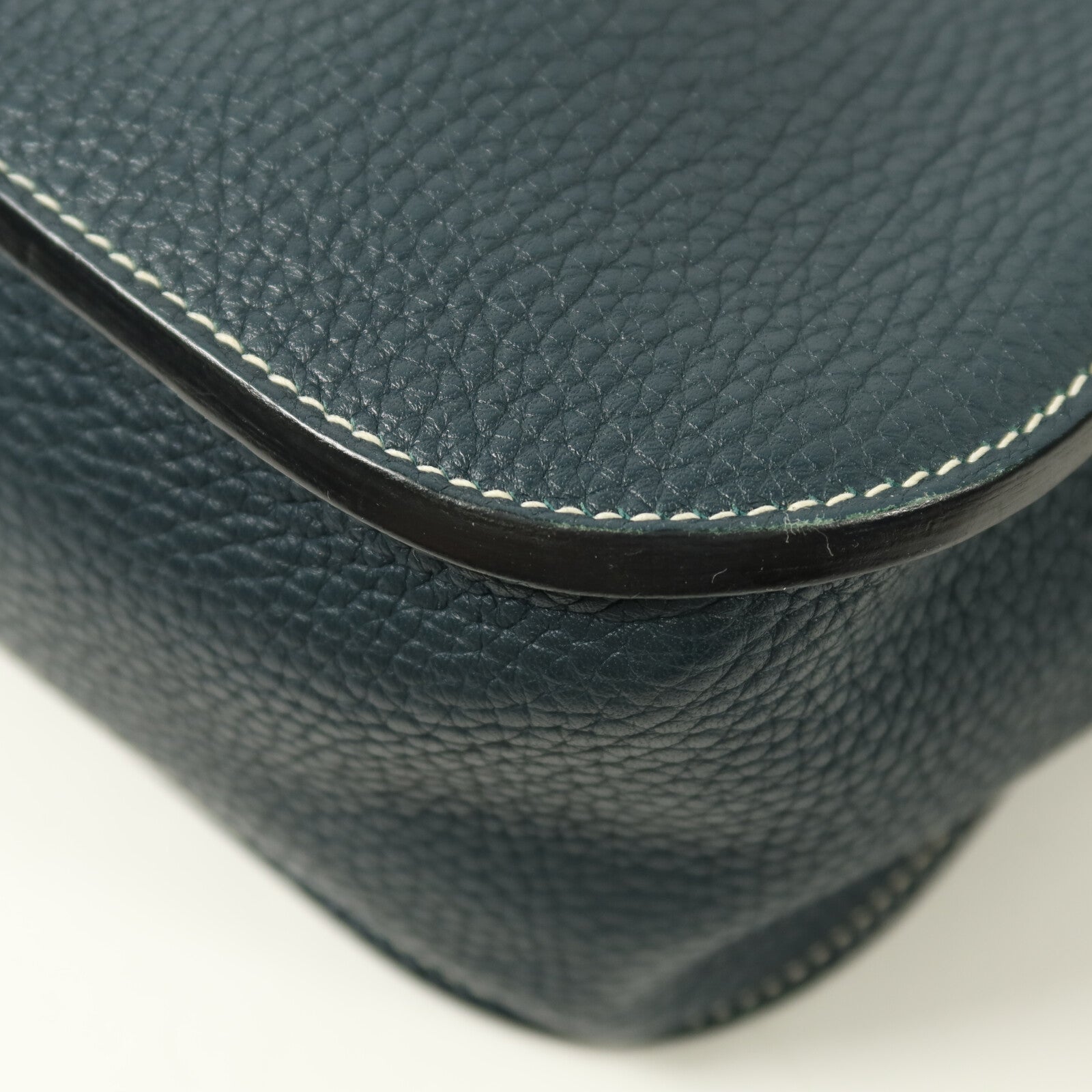 HERMES Clemence皮革Halzan 31金扣手挽肩背兩用袋Vert Cypres