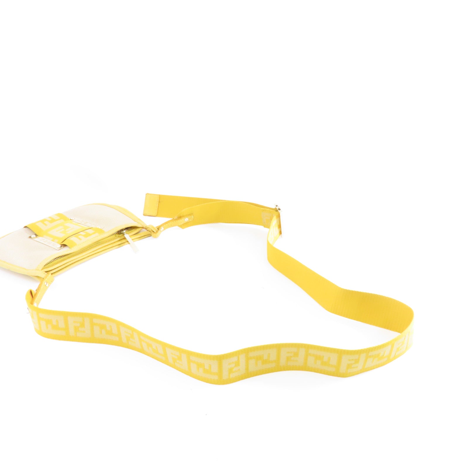 FENDI 帆布Shoulder Bag金扣肩背袋黃色