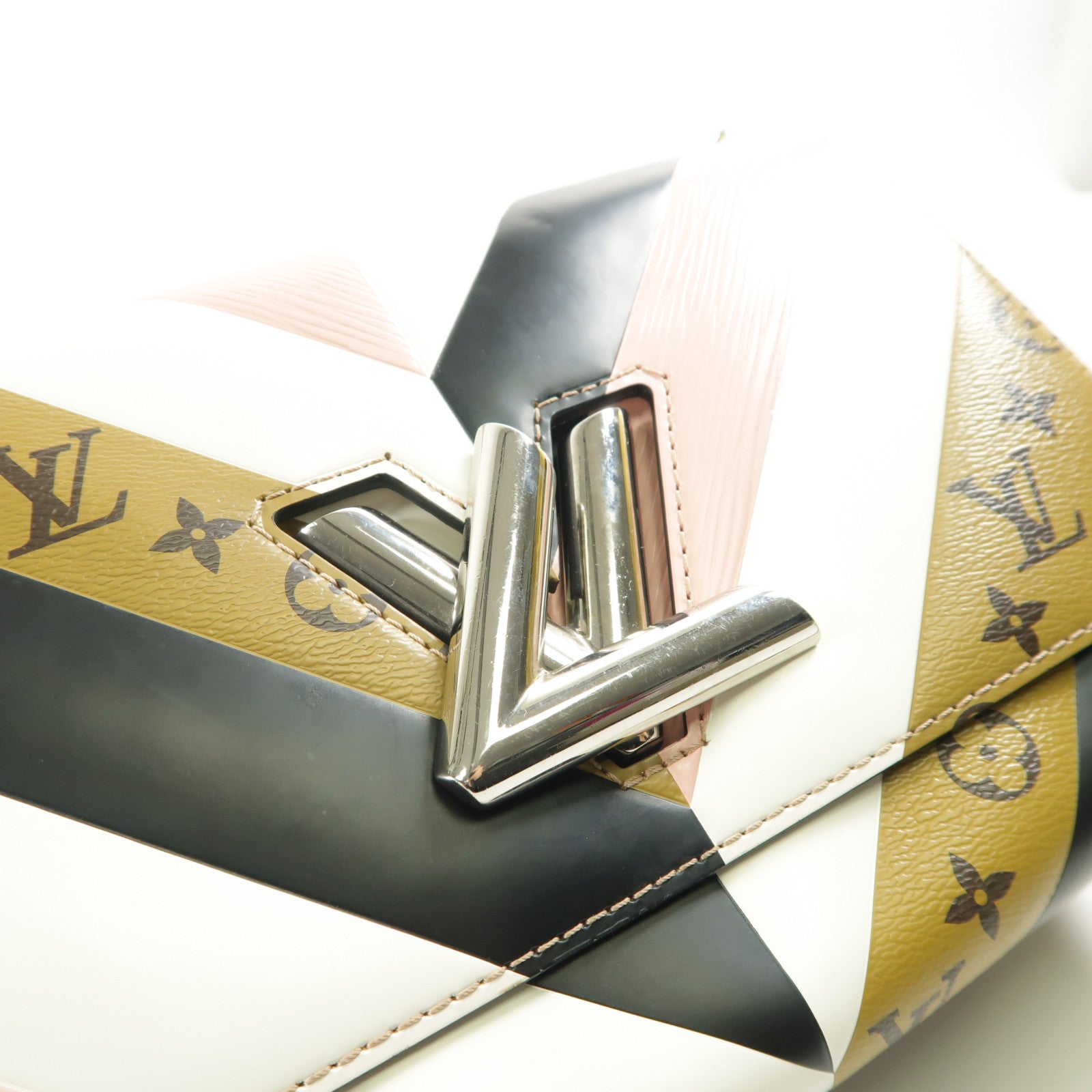 LOUIS VUITTON Monogram/Epi Twist MM金扣鏈帶肩背袋