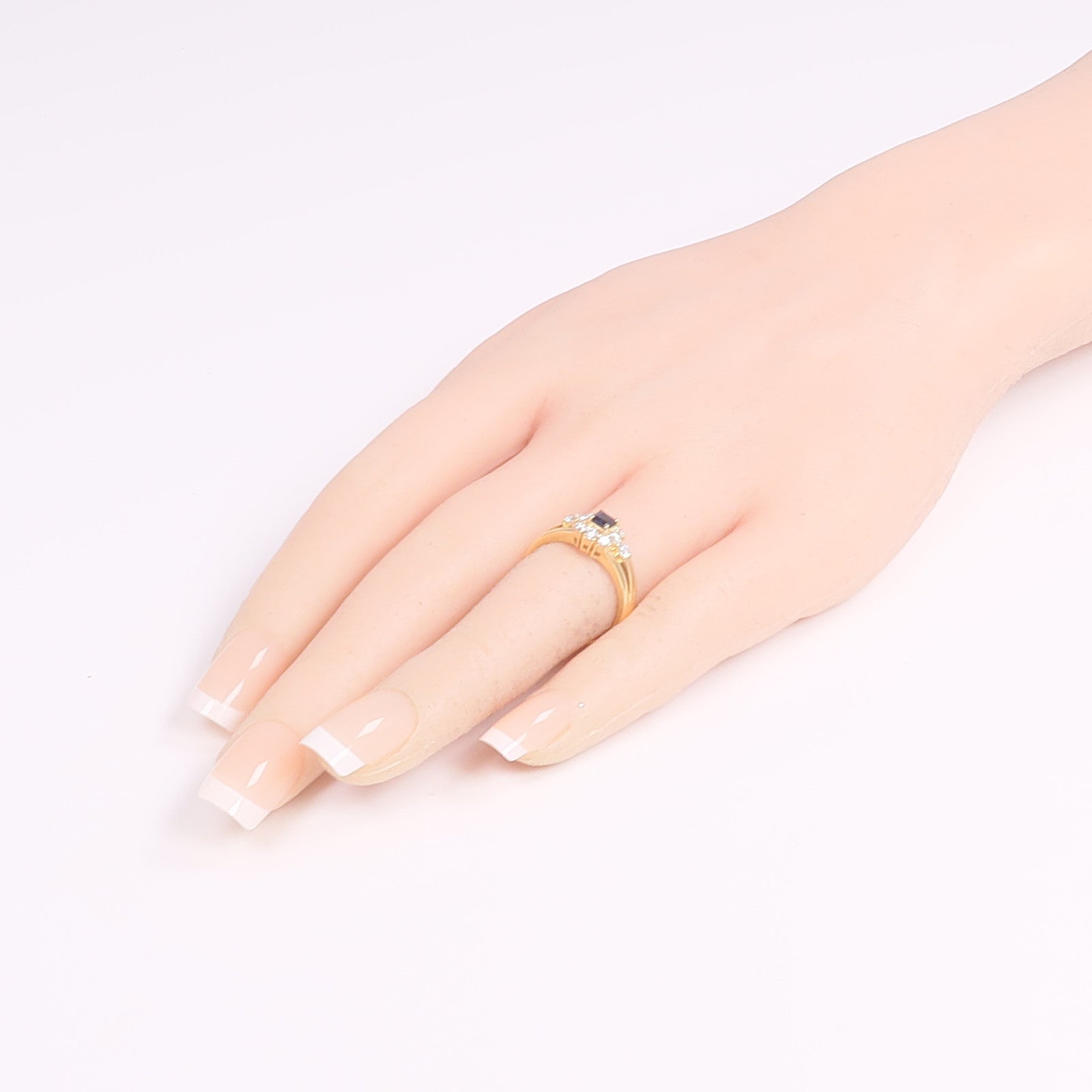 JEWELRY 18K黃金Sapphire Diamond Ring藍寶石/鑽石戒指US#6.25