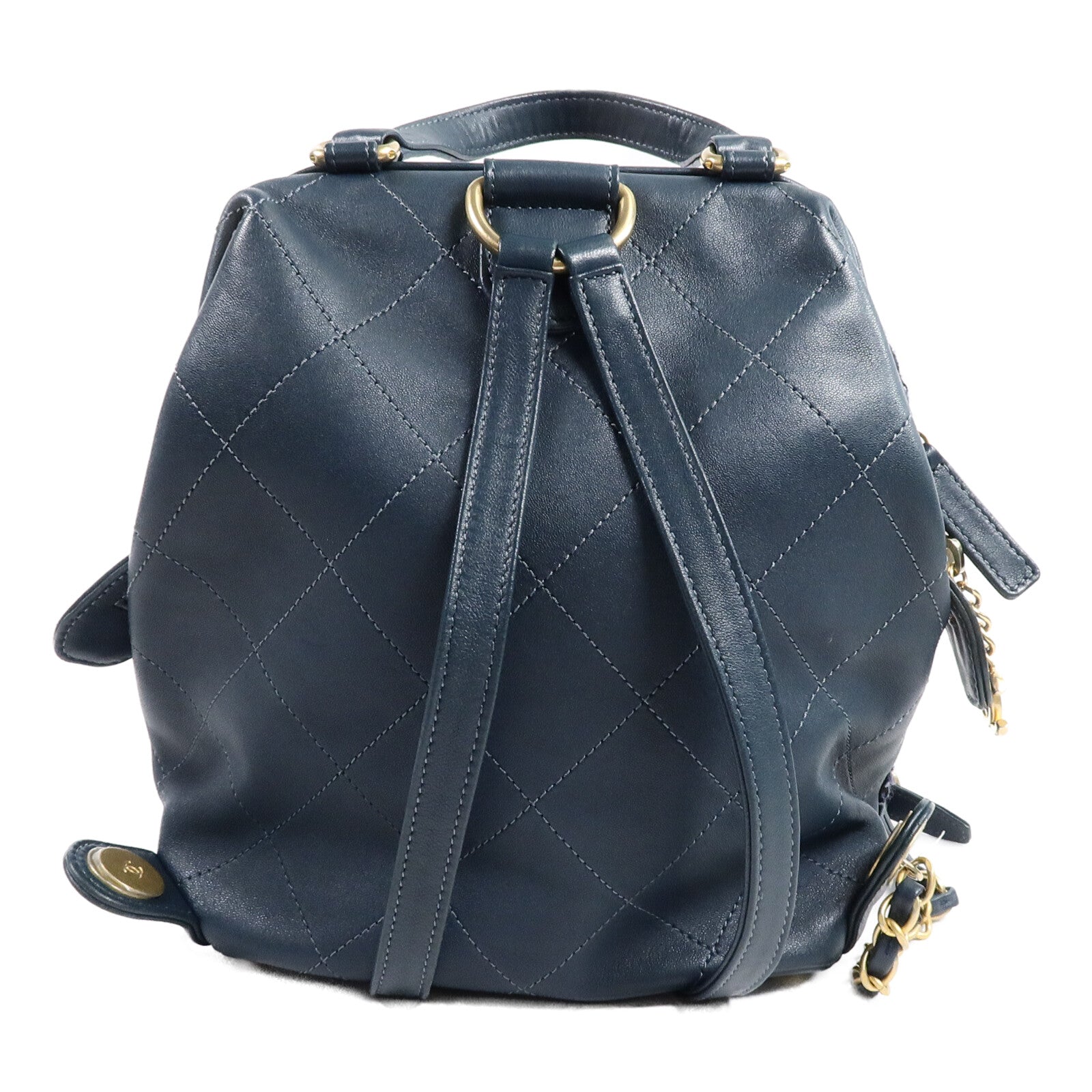 CHANEL 羊毛/牛皮皮革Tweed Backpack背包