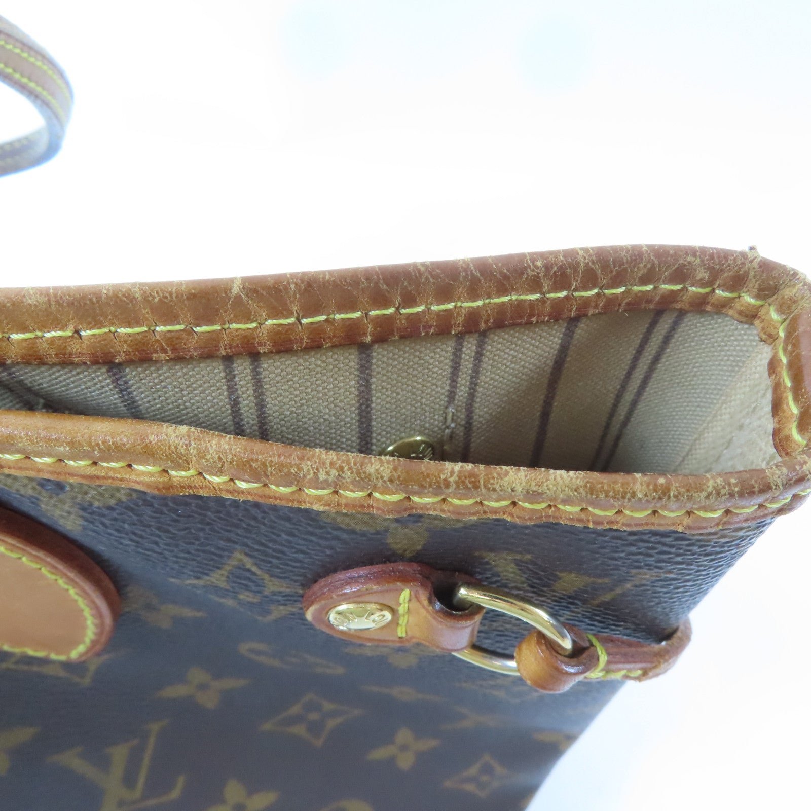 LOUIS VUITTON Monogram Neverfull PM金扣肩背袋啡色