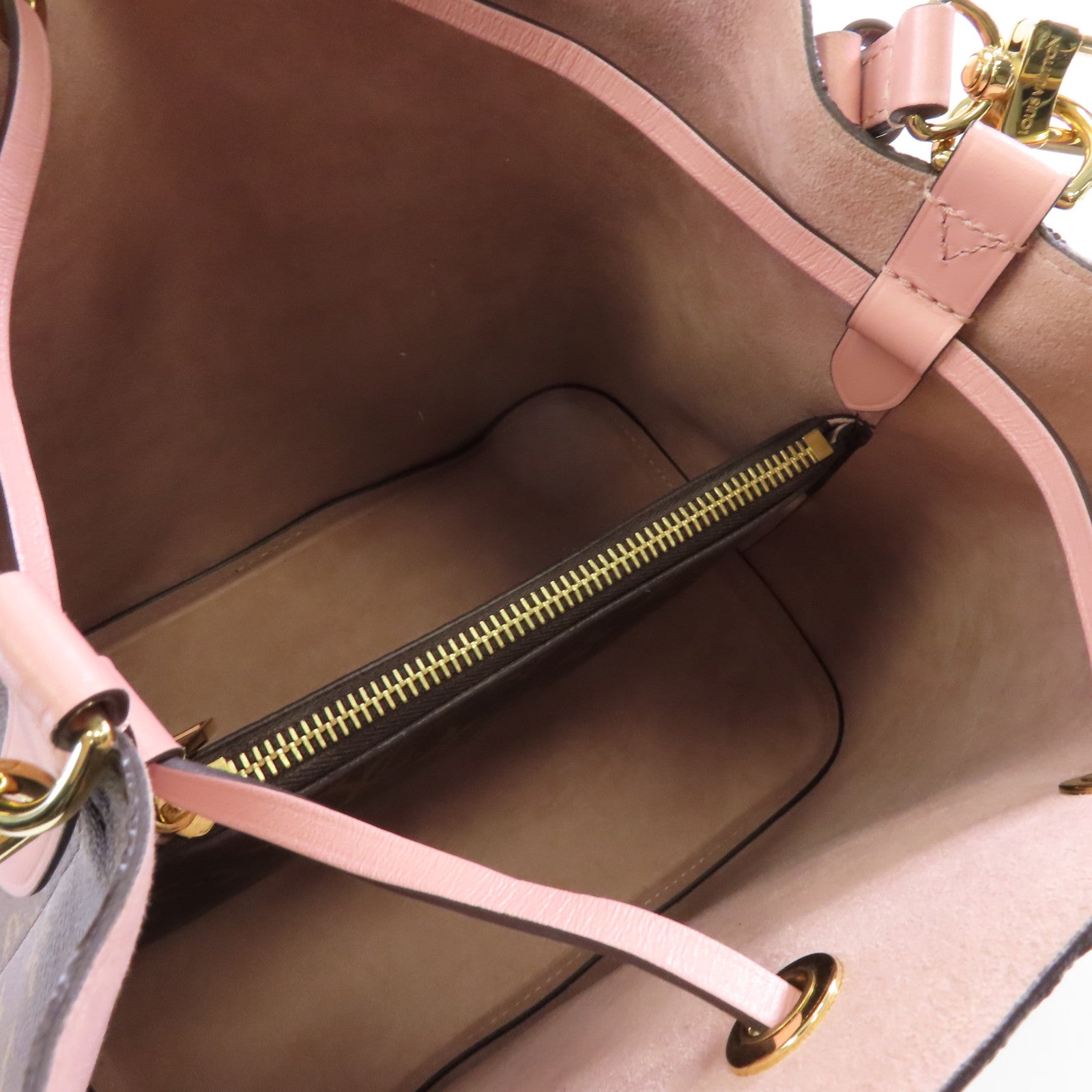LOUIS VUITTON Monogram Neo Noe金扣手挽肩背兩用袋棕色/粉紅色