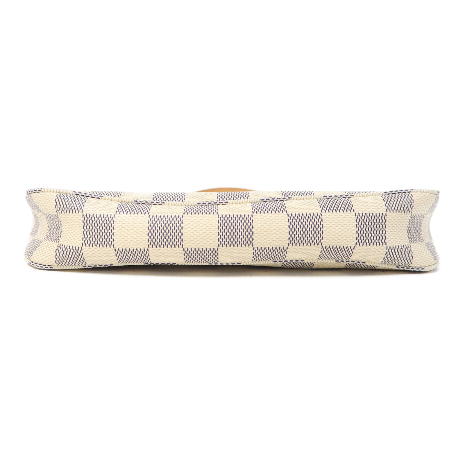 LOUIS VUITTON Damier Azur Pochette Accessories金扣手挽袋米白色