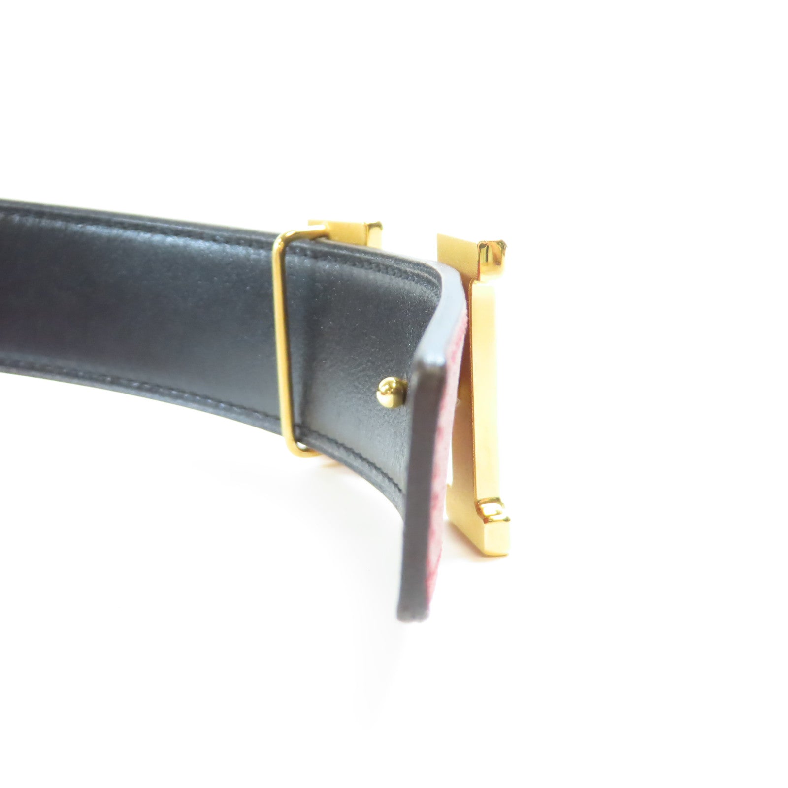 HERMES Togo皮革Ceinture H 5382金扣皮帶紅色