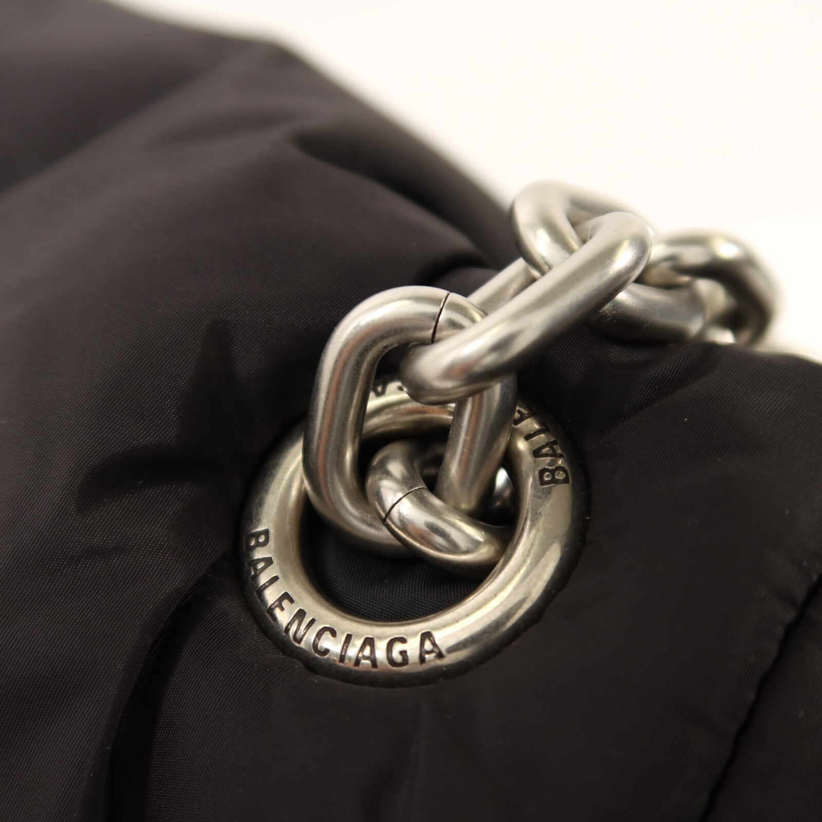 BALENCIAGA 【激減優惠】尼龍Monaco Chain Bag銀扣鏈帶肩背袋