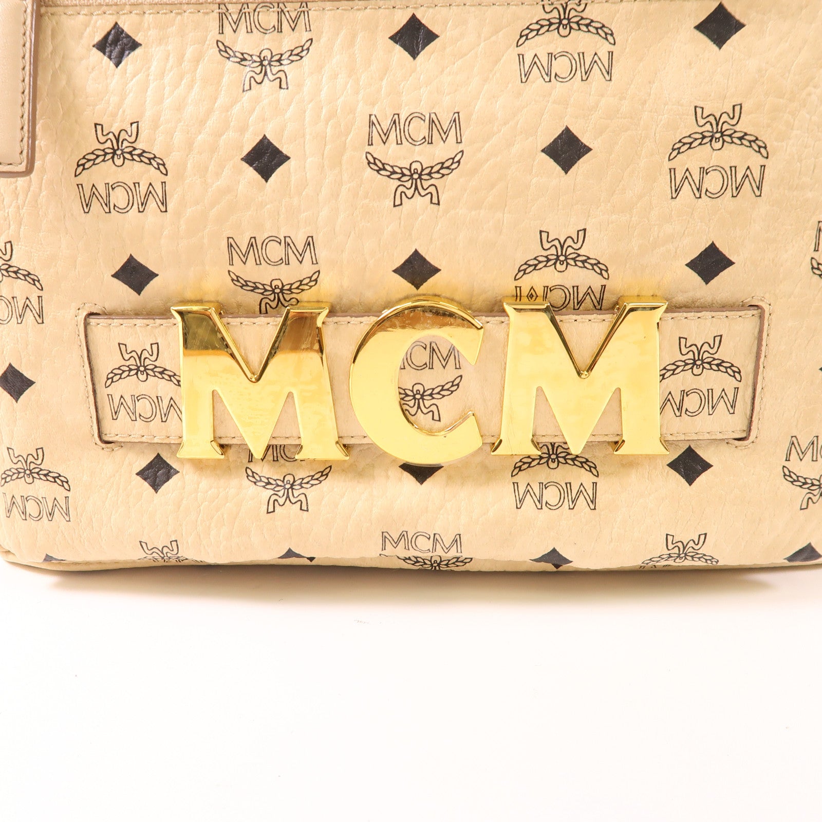 MCM 塗層帆布Backpack銀扣背包