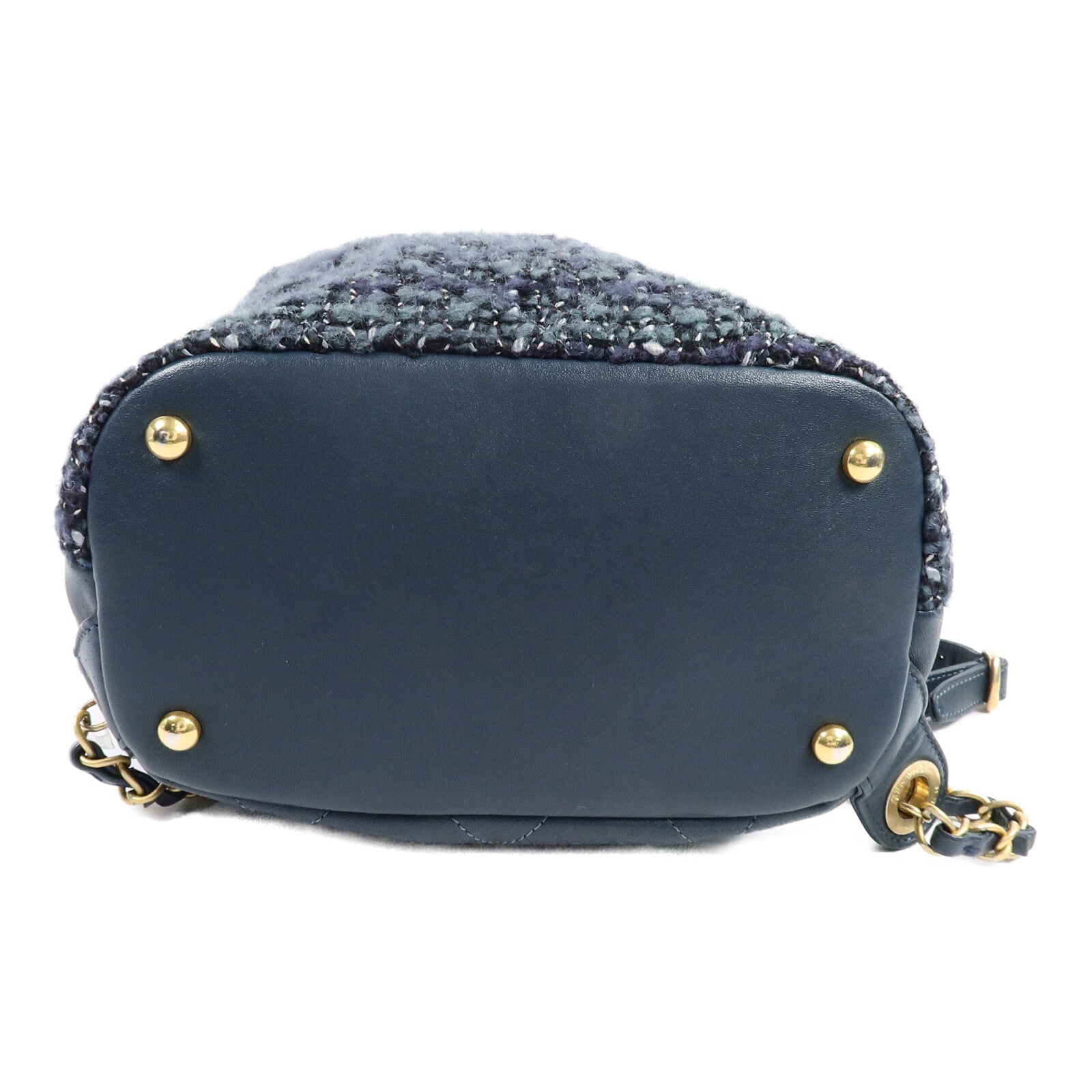 CHANEL 羊毛/牛皮皮革Tweed Backpack背包