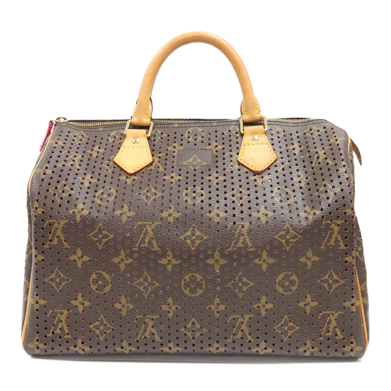 LOUIS VUITTON 【激減優惠】Monogram Perfo Speedy 30金扣手挽袋啡色