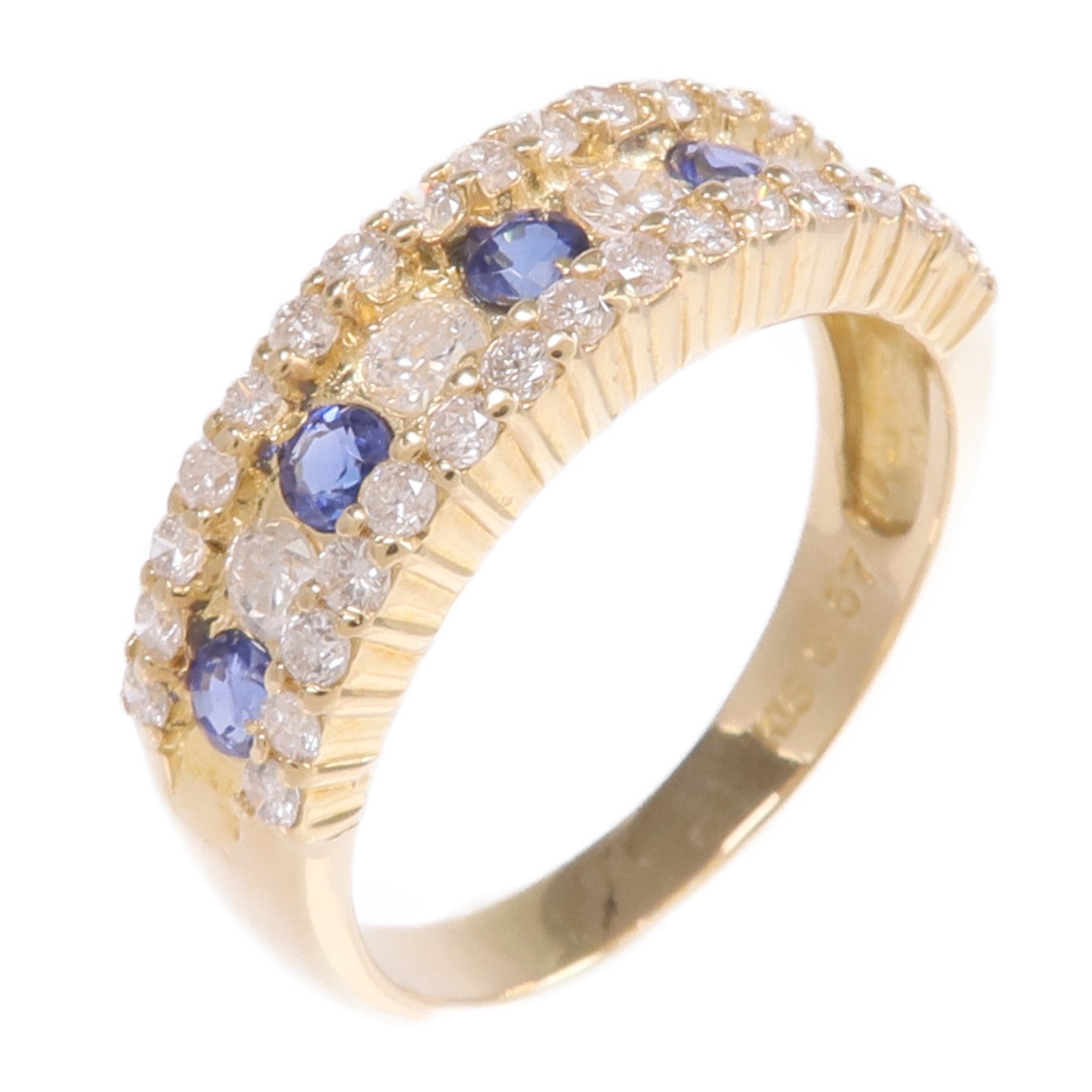 JEWELRY 18K黃金Sapphire Diamond Ring藍寶石/鑽石戒指US#6.75
