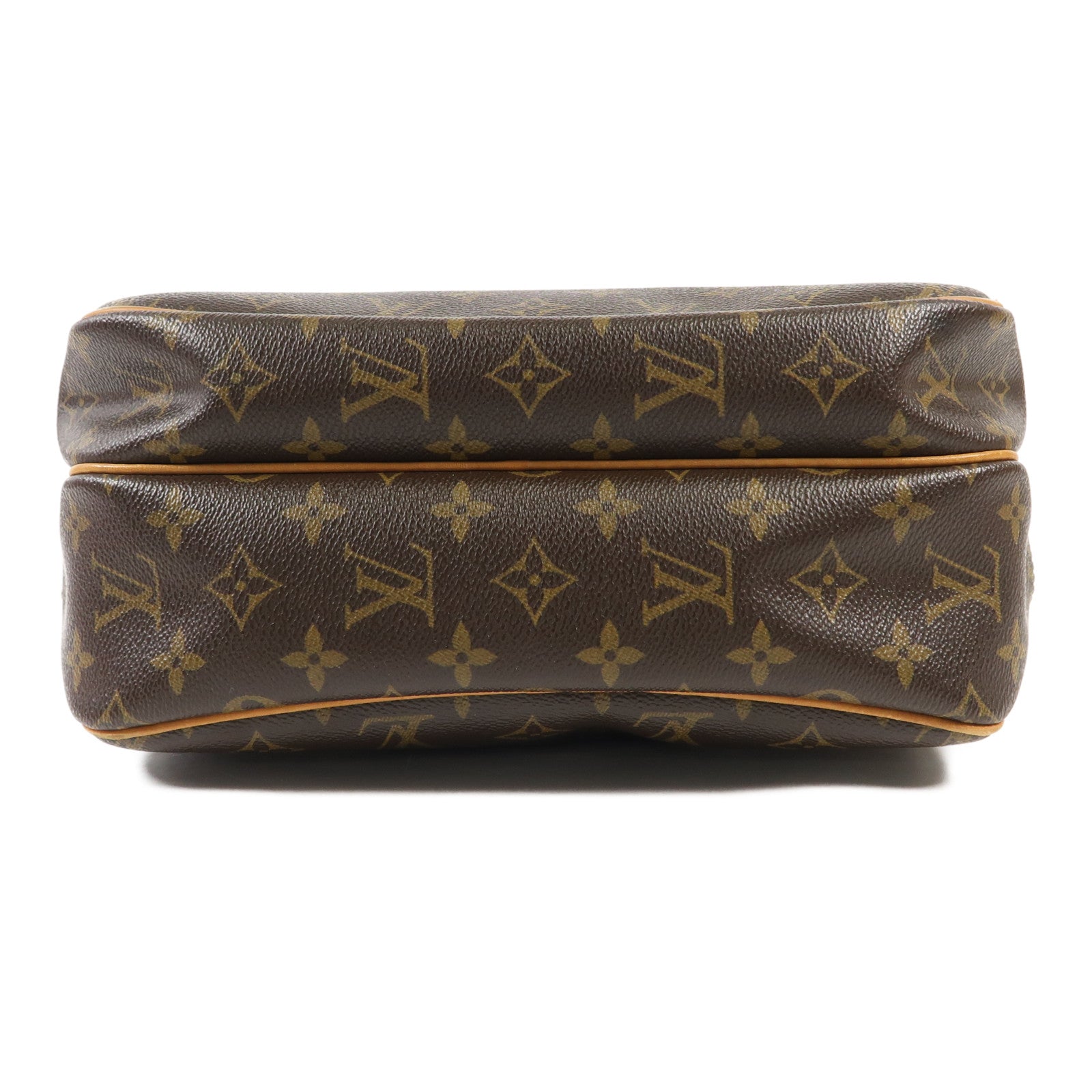 LOUIS VUITTON Monogram Reporter PM金扣肩背袋棕色