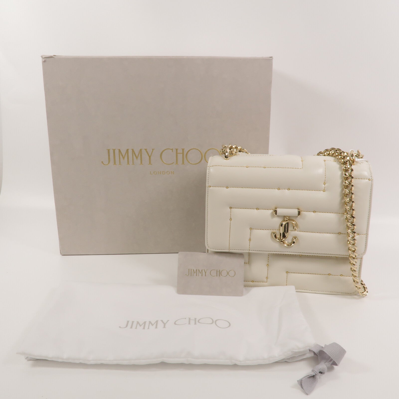 JIMMY CHOO 牛皮皮革Chain Shoulder鏈帶手挽肩背兩用袋