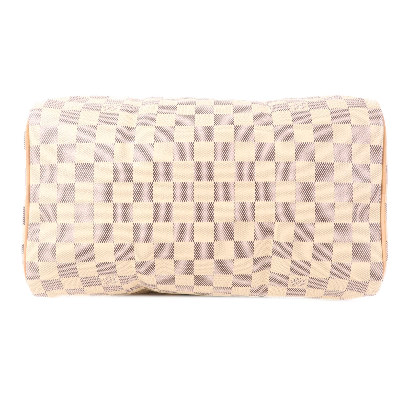 LOUIS VUITTON Damier Azur Speedy 30金扣手挽袋