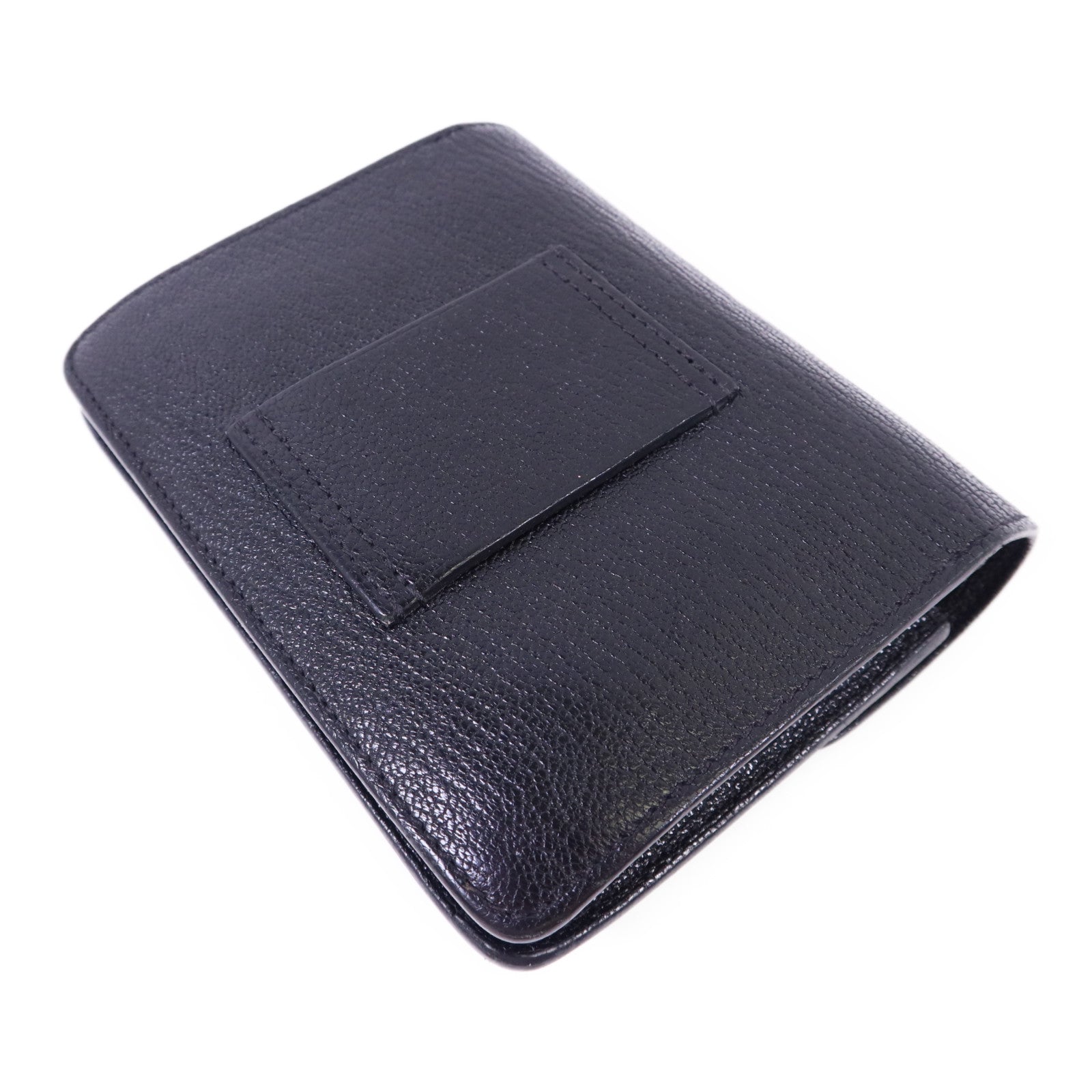 HERMES Chevre Mysore皮革Roulis Slim金扣錢包Noir