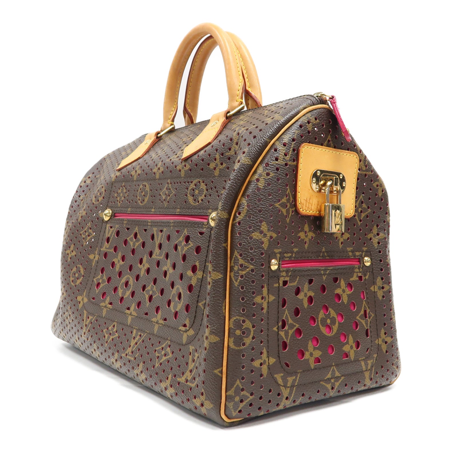 LOUIS VUITTON 【激減優惠】Monogram Perfo Speedy 30金扣手挽袋啡色