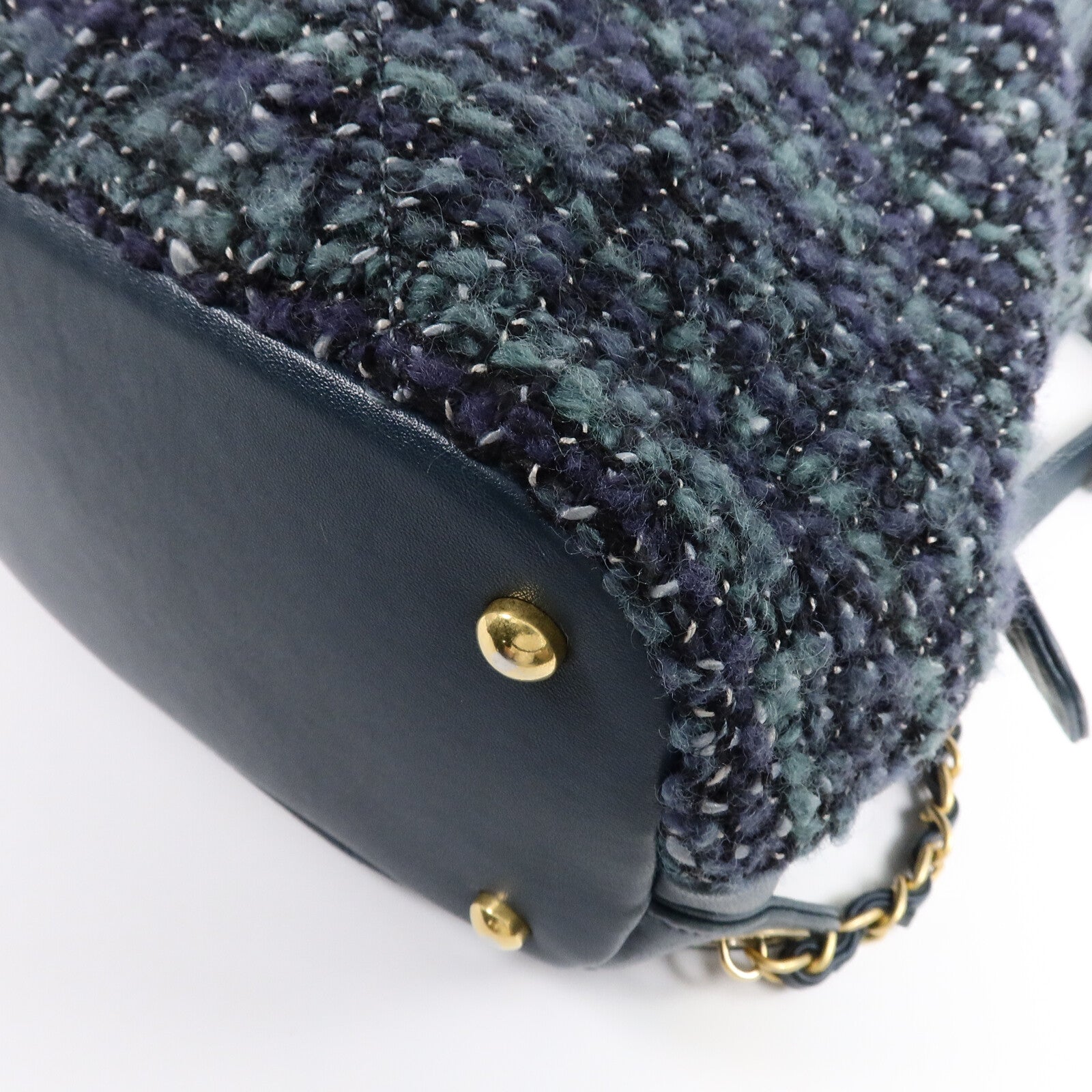 CHANEL 羊毛/牛皮皮革Tweed Backpack背包
