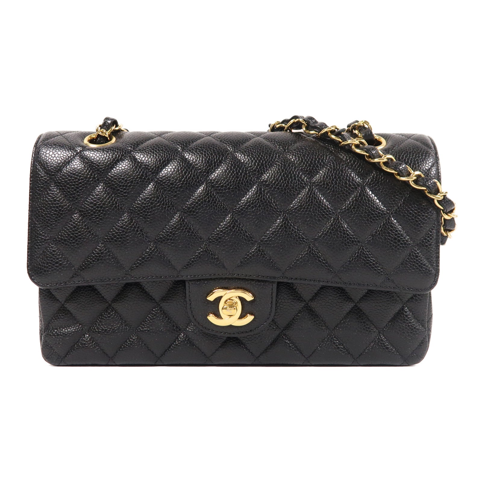CHANEL CC GHW Classic 25 Chain Shoulder Bag Calfskin Leather Black