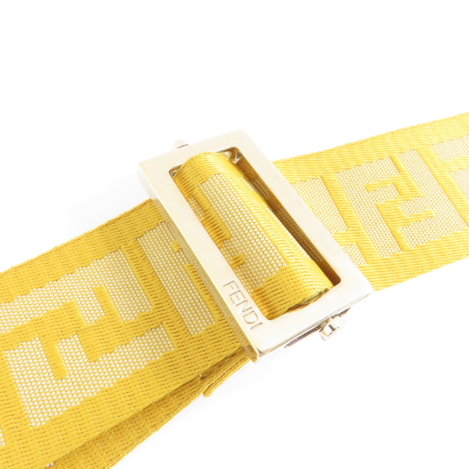 FENDI 帆布Shoulder Bag金扣肩背袋黃色