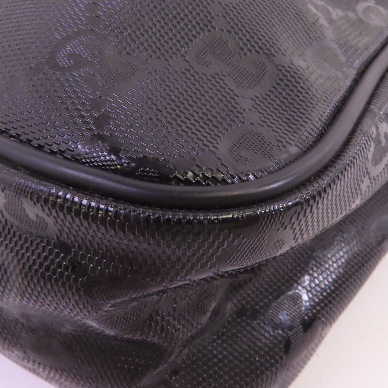 GUCCI 塗層帆布Shoulder Bag銀扣肩背袋