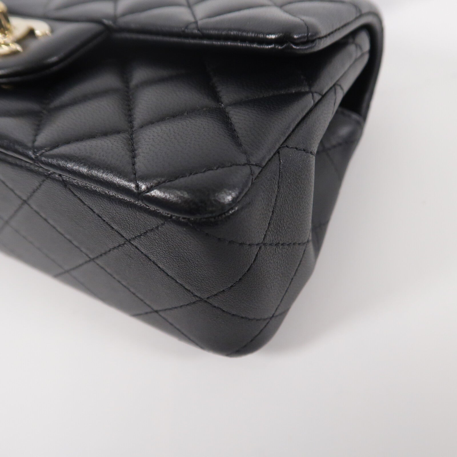 CHANEL 羊皮皮革Handle Flap 20cm鏈帶手挽肩背兩用袋
