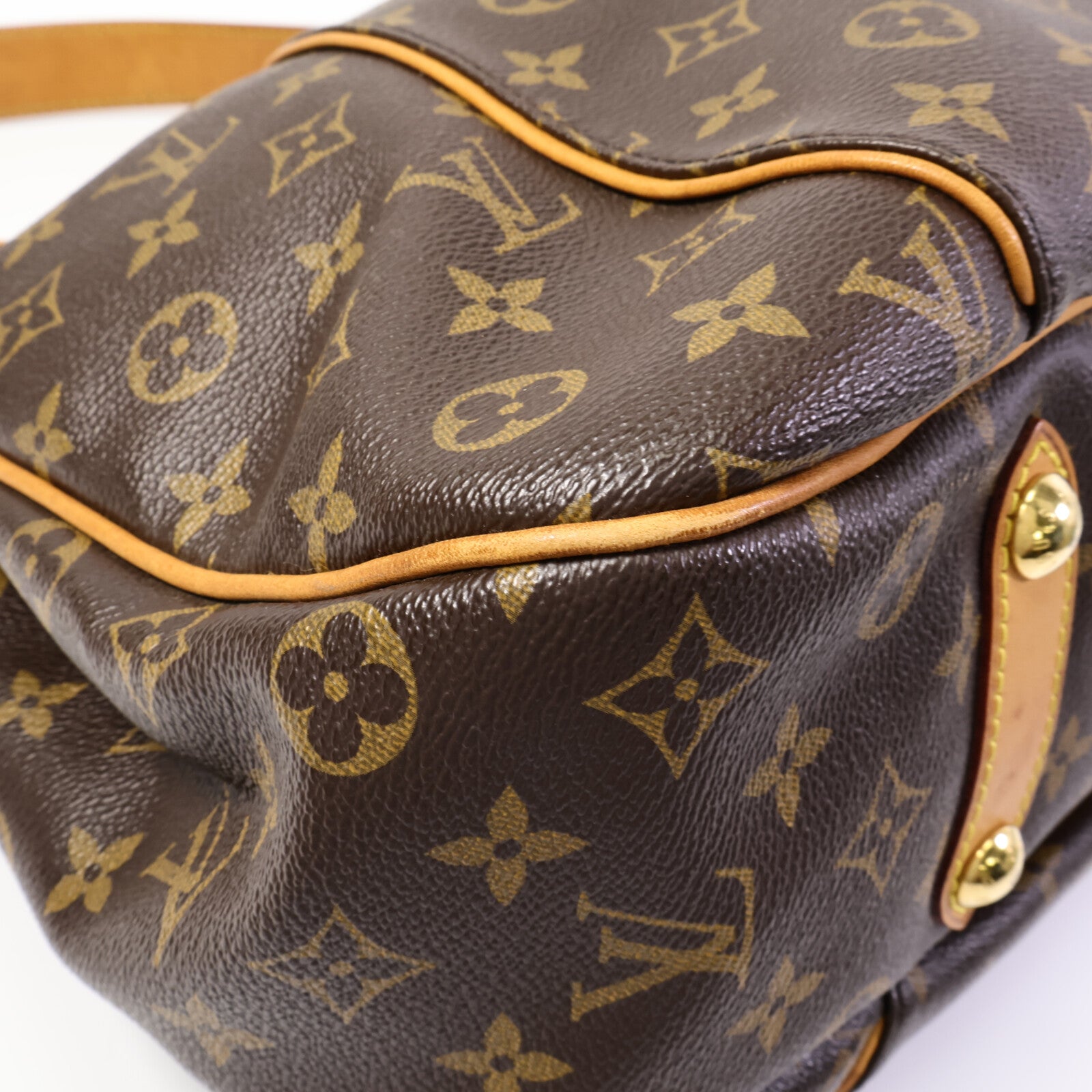 LOUIS VUITTON Monogram Galliera PM金扣肩背袋棕色