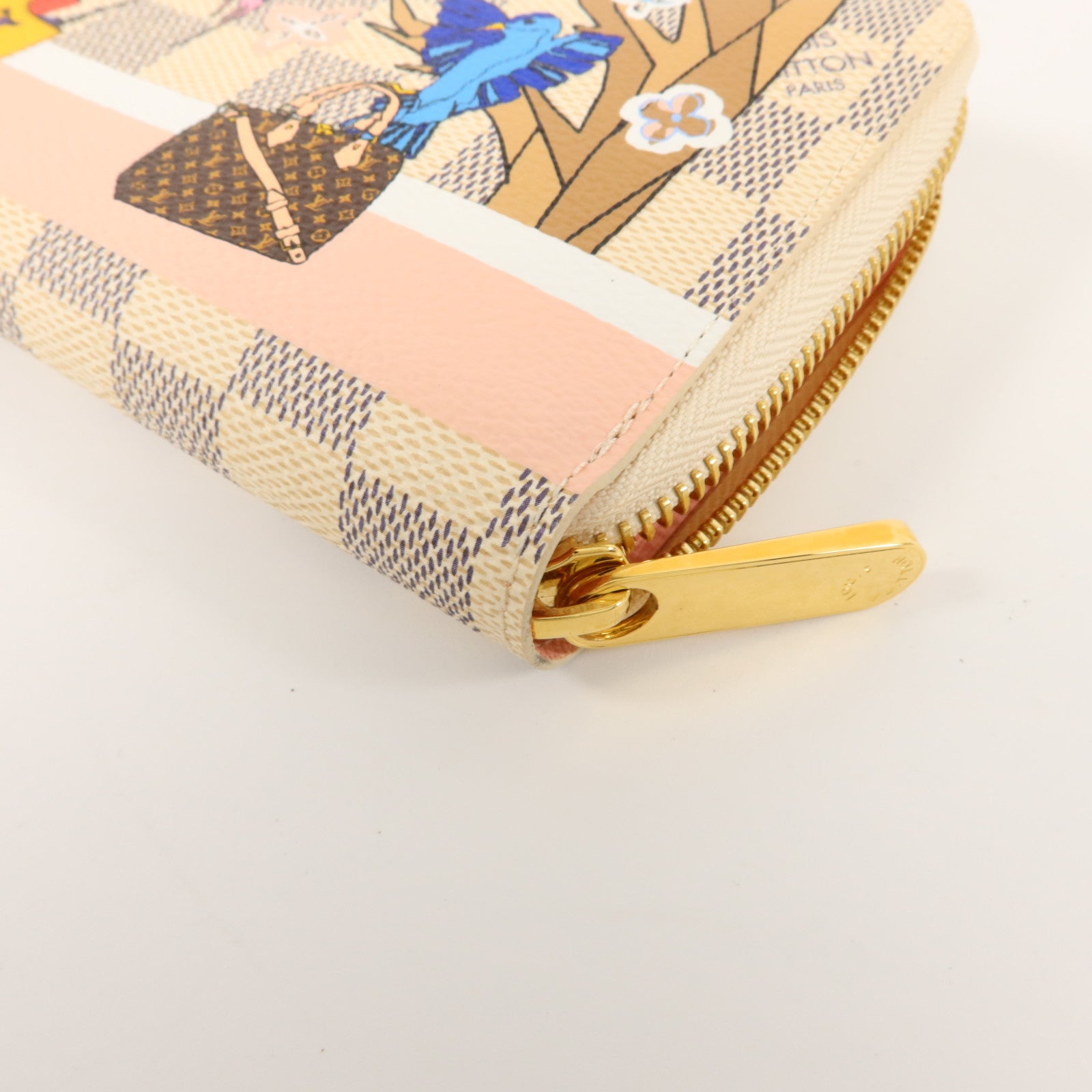 LOUIS VUITTON Damier Azur Playful Birds Zippy Wallet長錢包
