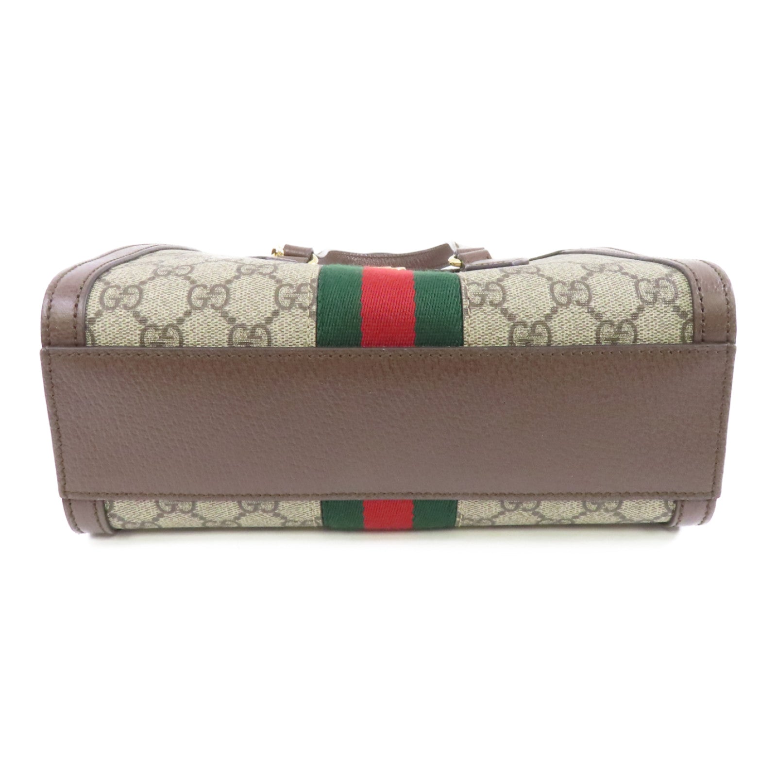 GUCCI 塗層帆布Ophidia GG Small金扣手挽肩背兩用袋棕色