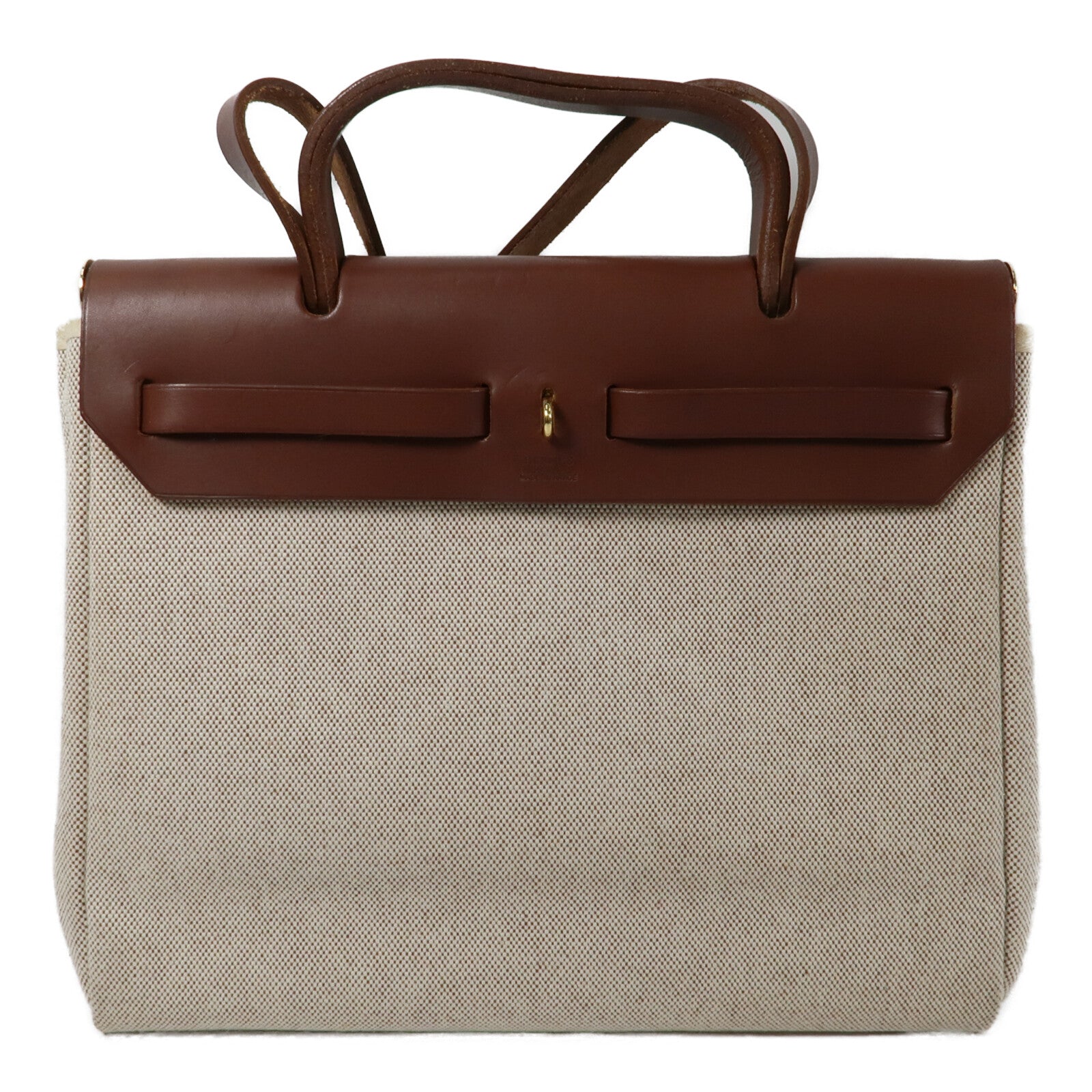 HERMES 帆布Herbag PM手挽肩背兩用袋Chocolat
