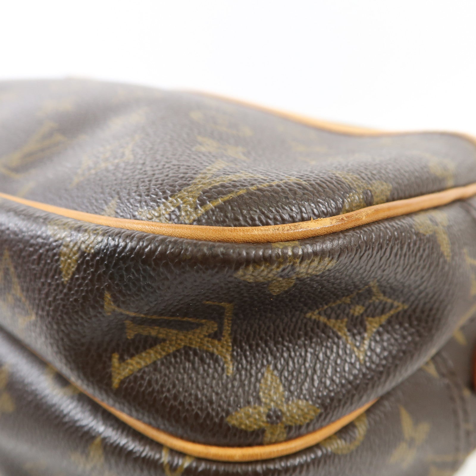 LOUIS VUITTON Monogram Reporter PM金扣肩背袋棕色