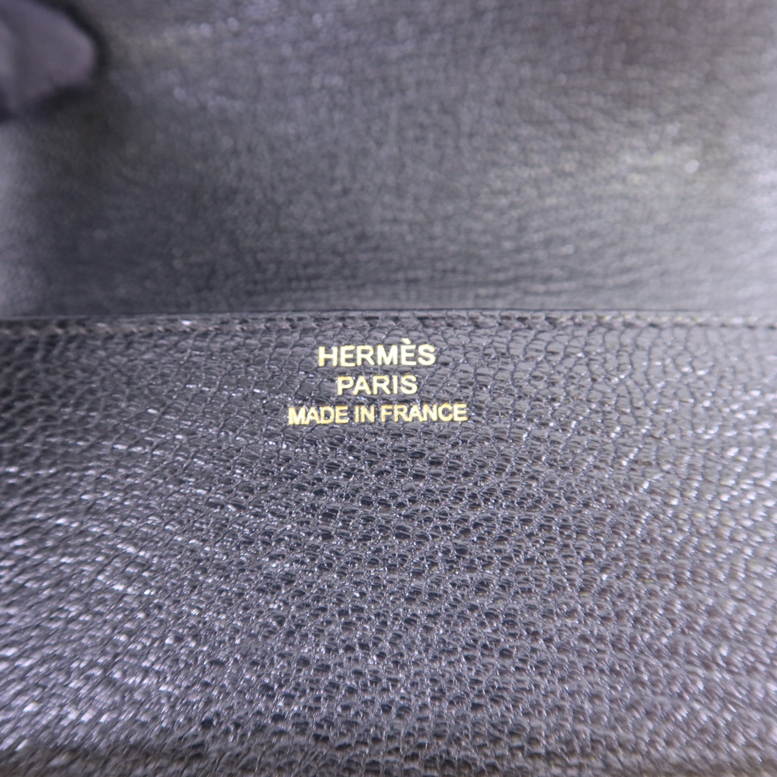 HERMES Chevre Mysore皮革Roulis Slim金扣錢包Noir