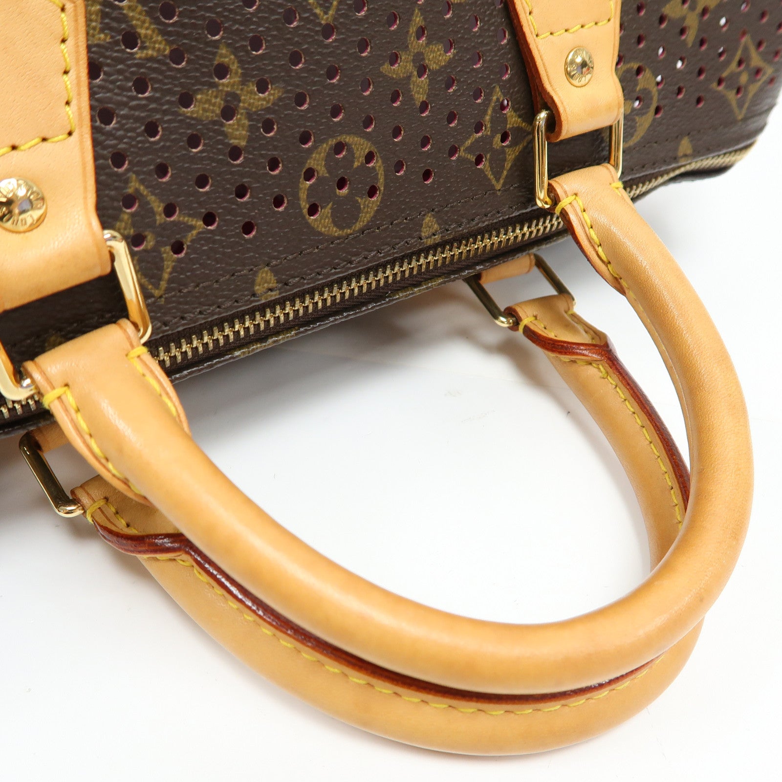 LOUIS VUITTON 【激減優惠】Monogram Perfo Speedy 30金扣手挽袋啡色