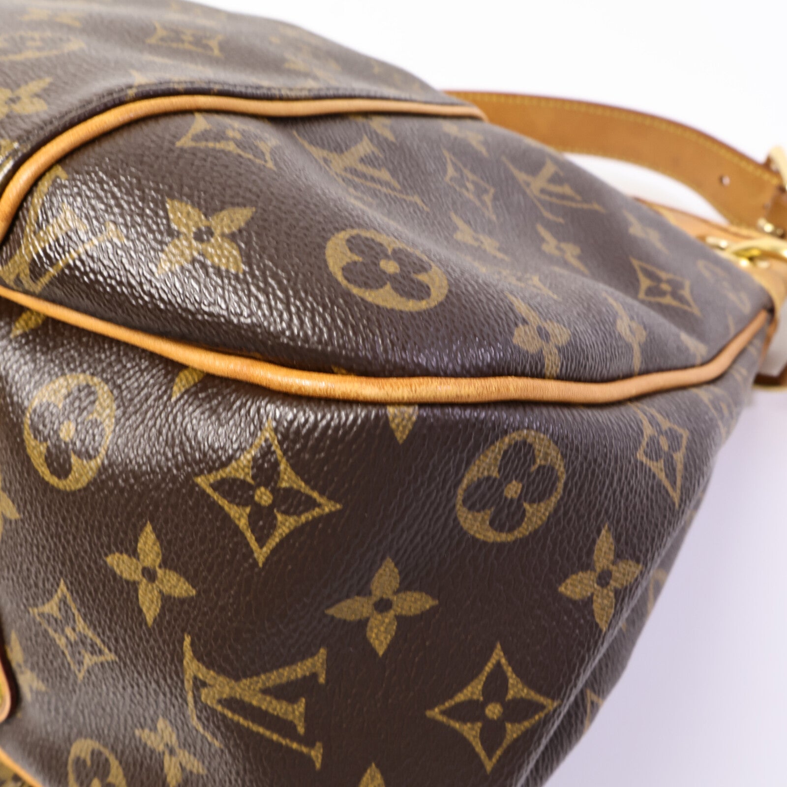 LOUIS VUITTON Monogram Galliera PM金扣肩背袋棕色