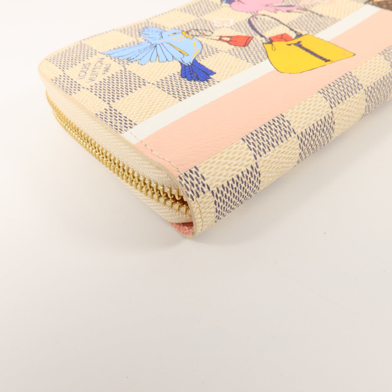 LOUIS VUITTON Damier Azur Playful Birds Zippy Wallet長錢包