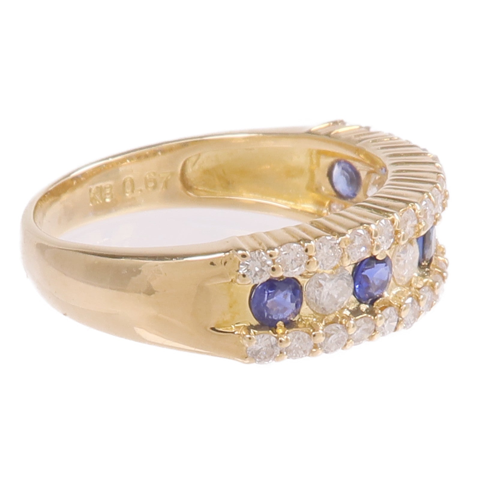 JEWELRY 18K黃金Sapphire Diamond Ring藍寶石/鑽石戒指US#6.75