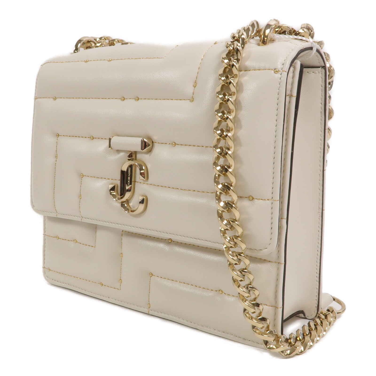 JIMMY CHOO 牛皮皮革Chain Shoulder鏈帶手挽肩背兩用袋